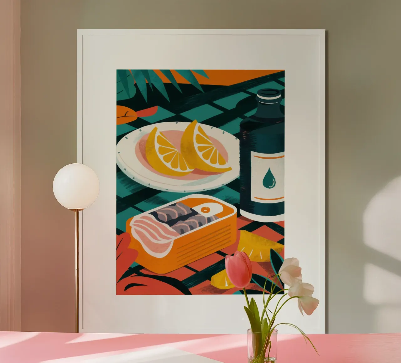 Pranzo in riva al mare Natura morta poster da Luna Aura