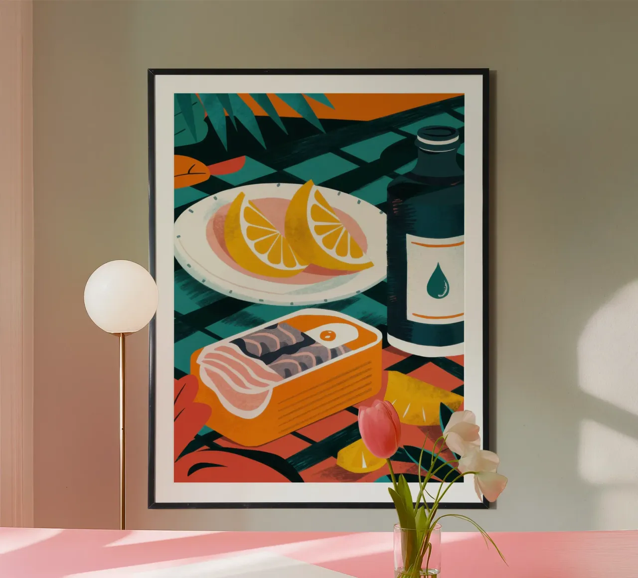 Pranzo in riva al mare Natura morta poster da Luna Aura
