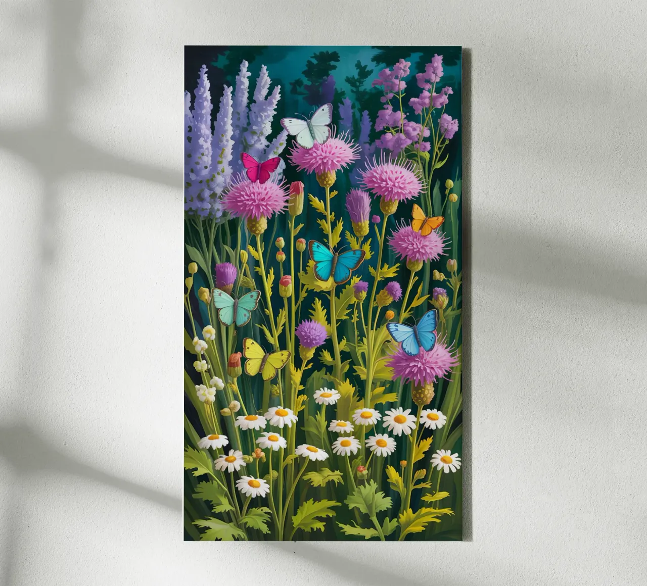 Butterfly With Flower In The Garden tela con Cornice a cassetta da Jeff Studio