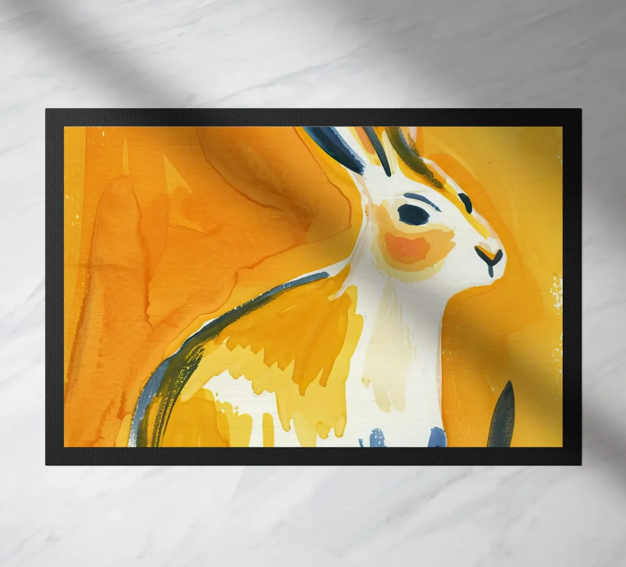 Sunlit Hare doormat by DaarbyN