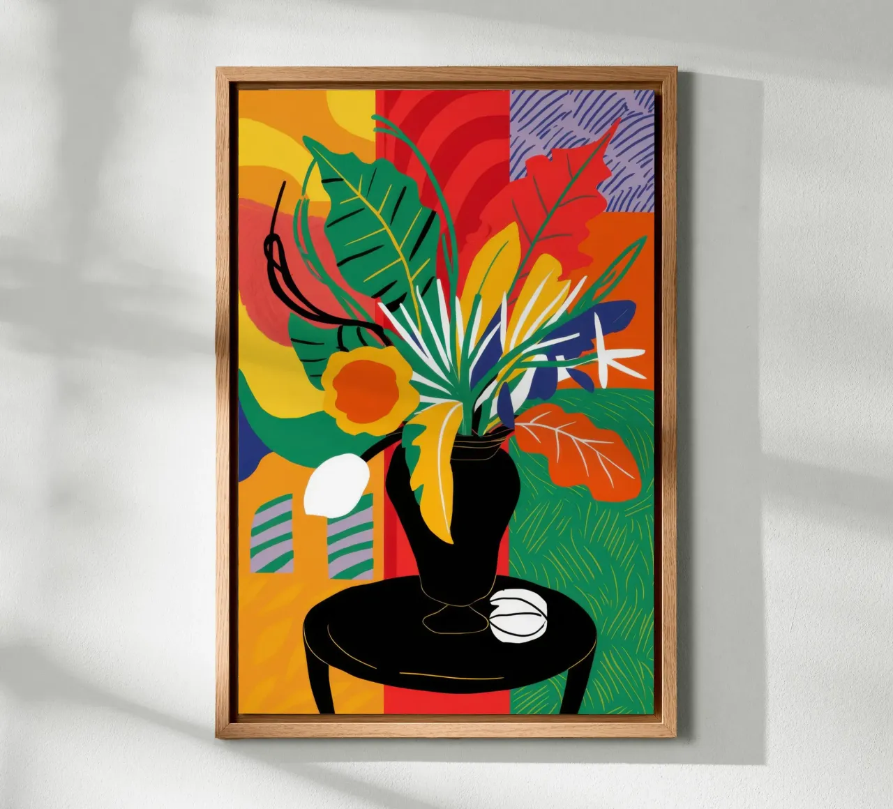 Abstracte tafelviering canvas met Baklijst van Luna Aura
