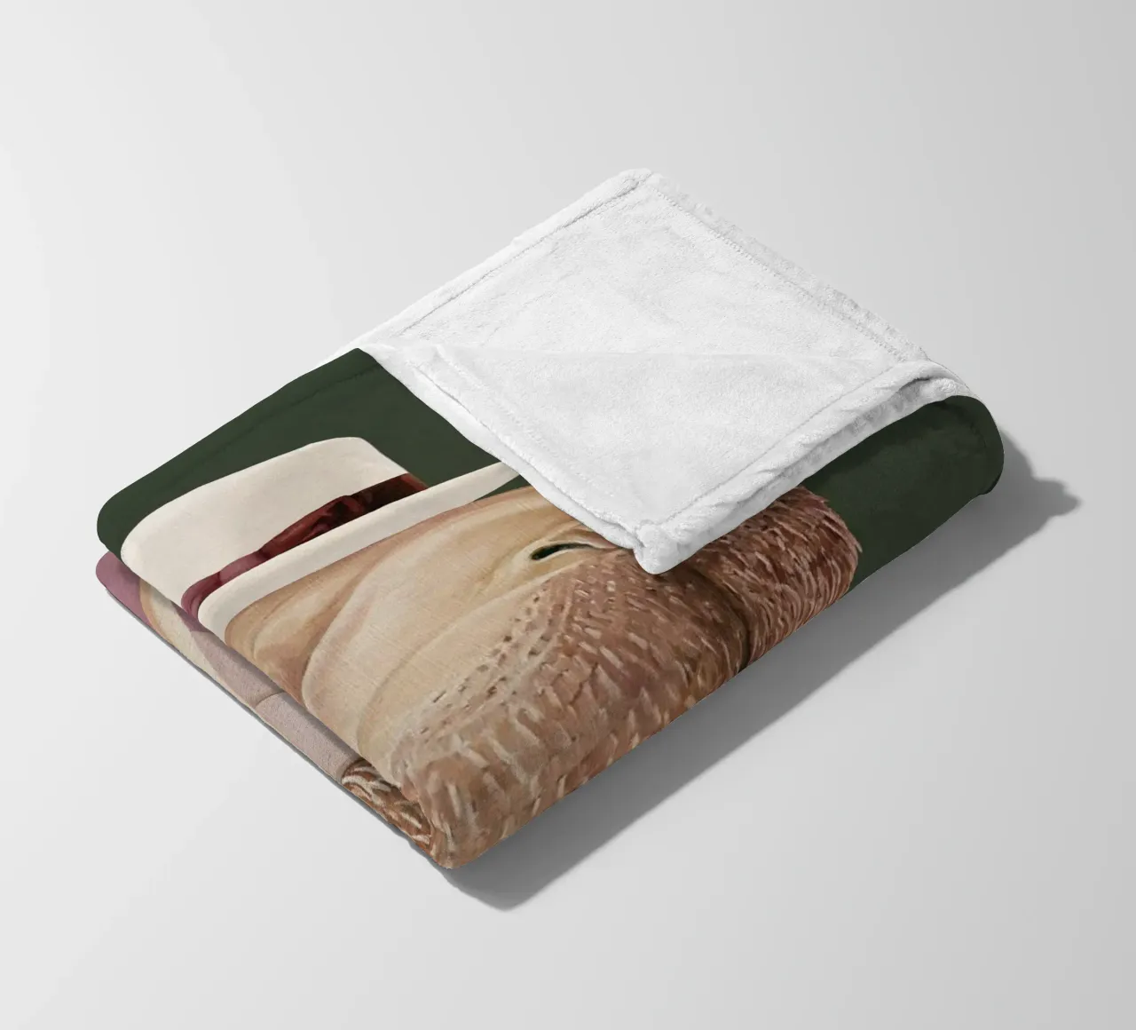 Dapper Walrus - Verde muschio bianco coperta in pile da Animal Crew