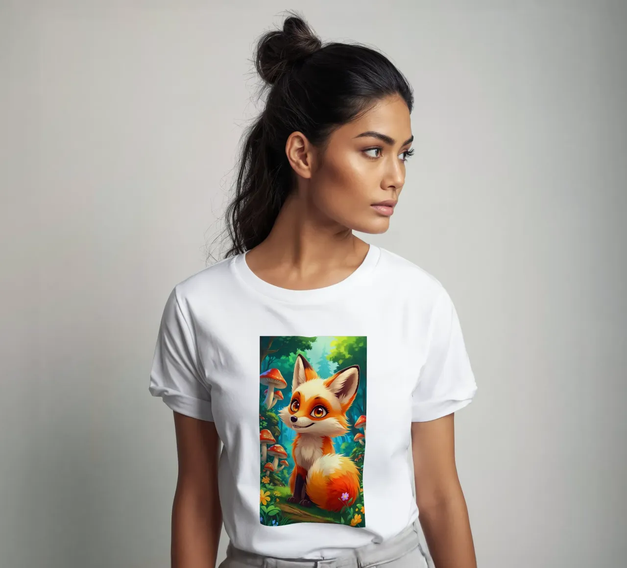 Fox in a Beautiful Forest t-shirt da Jeff Studio