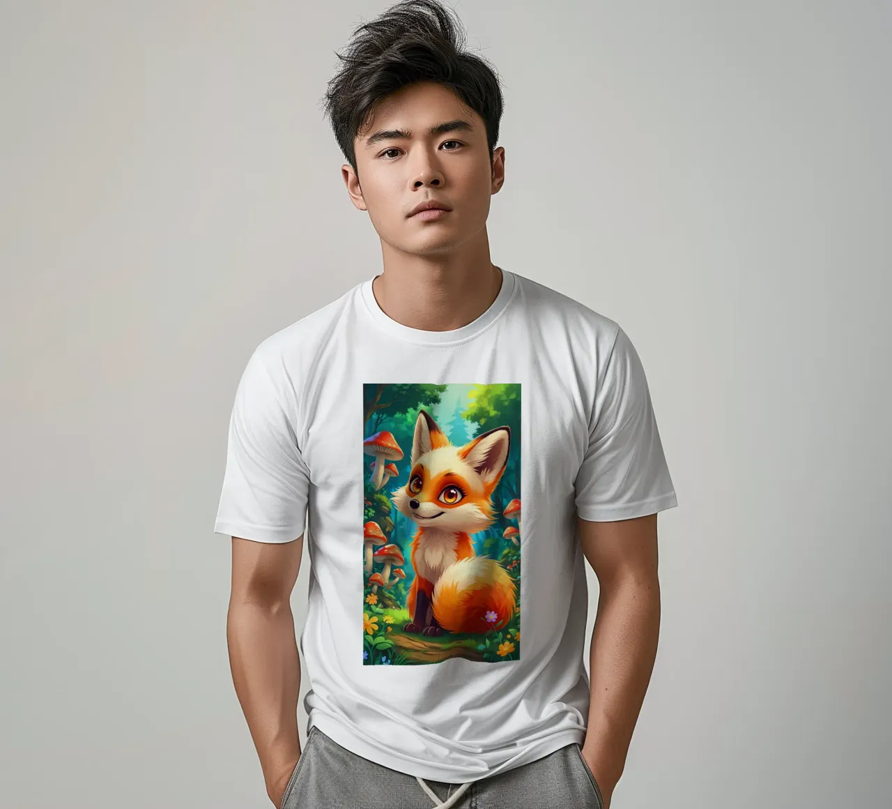 Fox in a Beautiful Forest t-shirt da Jeff Studio
