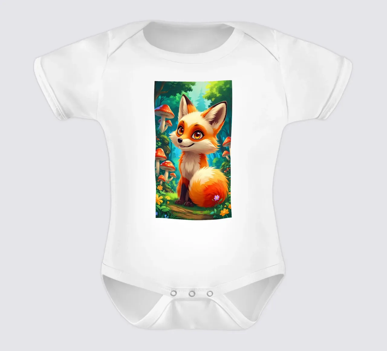 Fox in a Beautiful Forest body neonato maniche corte da Jeff Studio