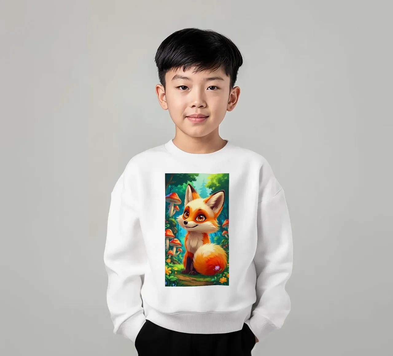 Fox in a Beautiful Forest felpa bambino da Jeff Studio