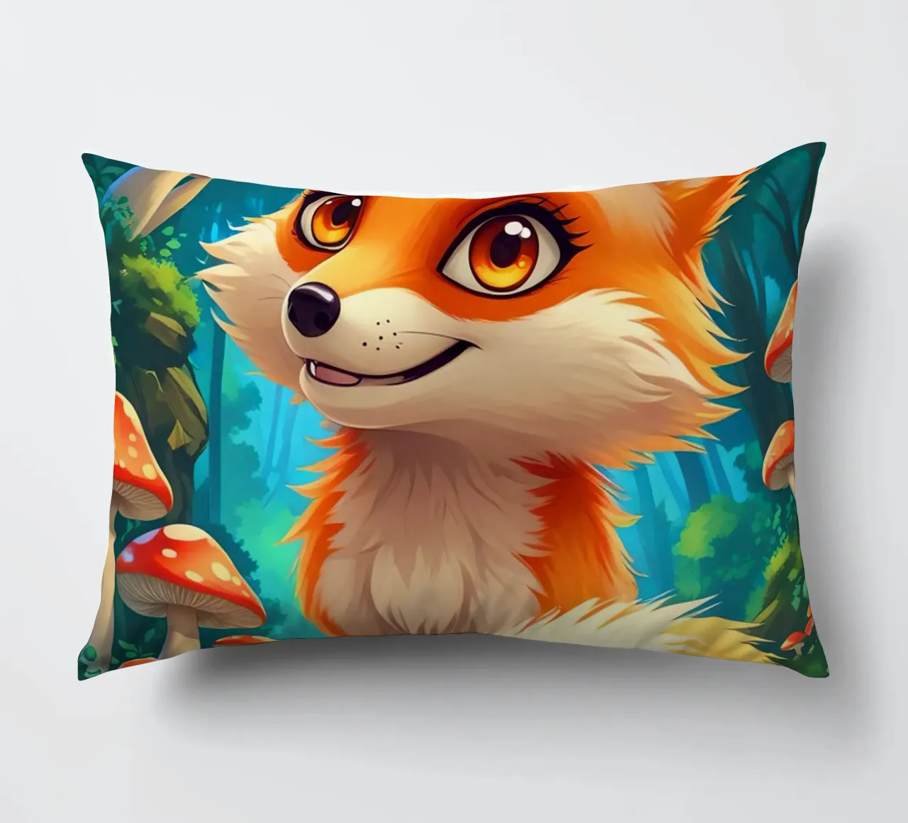 Fox in a Beautiful Forest cuscino da Jeff Studio