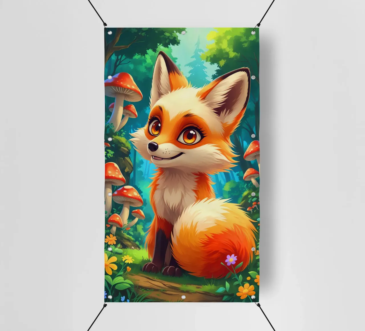 Fox in a Beautiful Forest telo in pvc da Jeff Studio