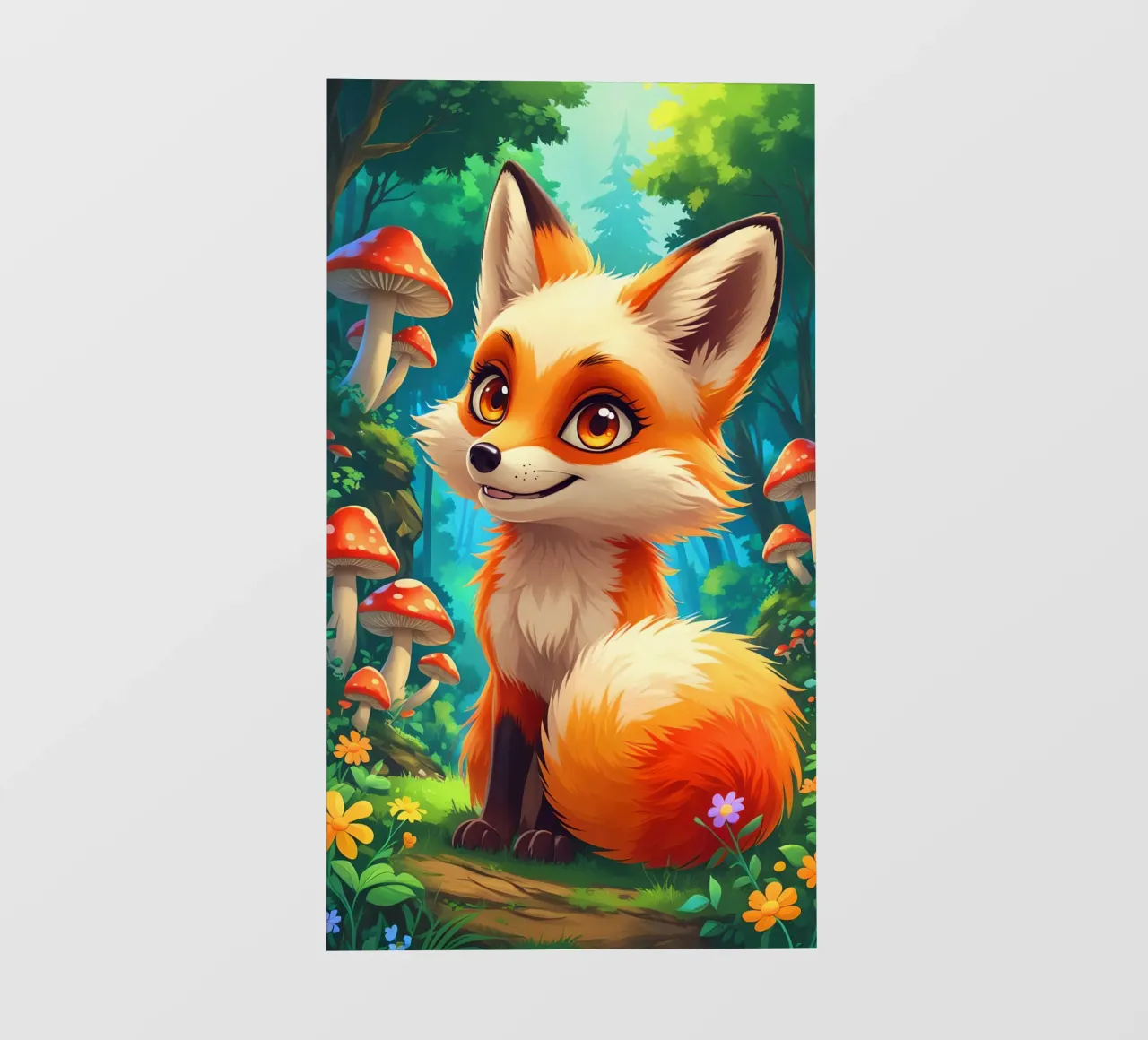 Fox in a Beautiful Forest telo in pvc da Jeff Studio