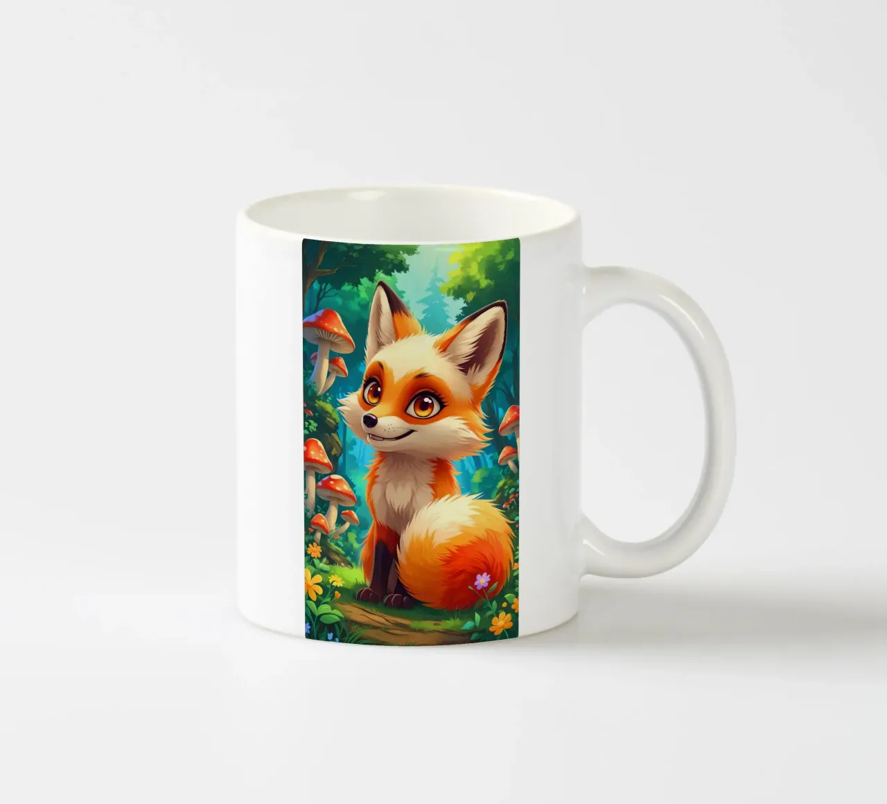 Fox in a Beautiful Forest tazza in ceramica da Jeff Studio