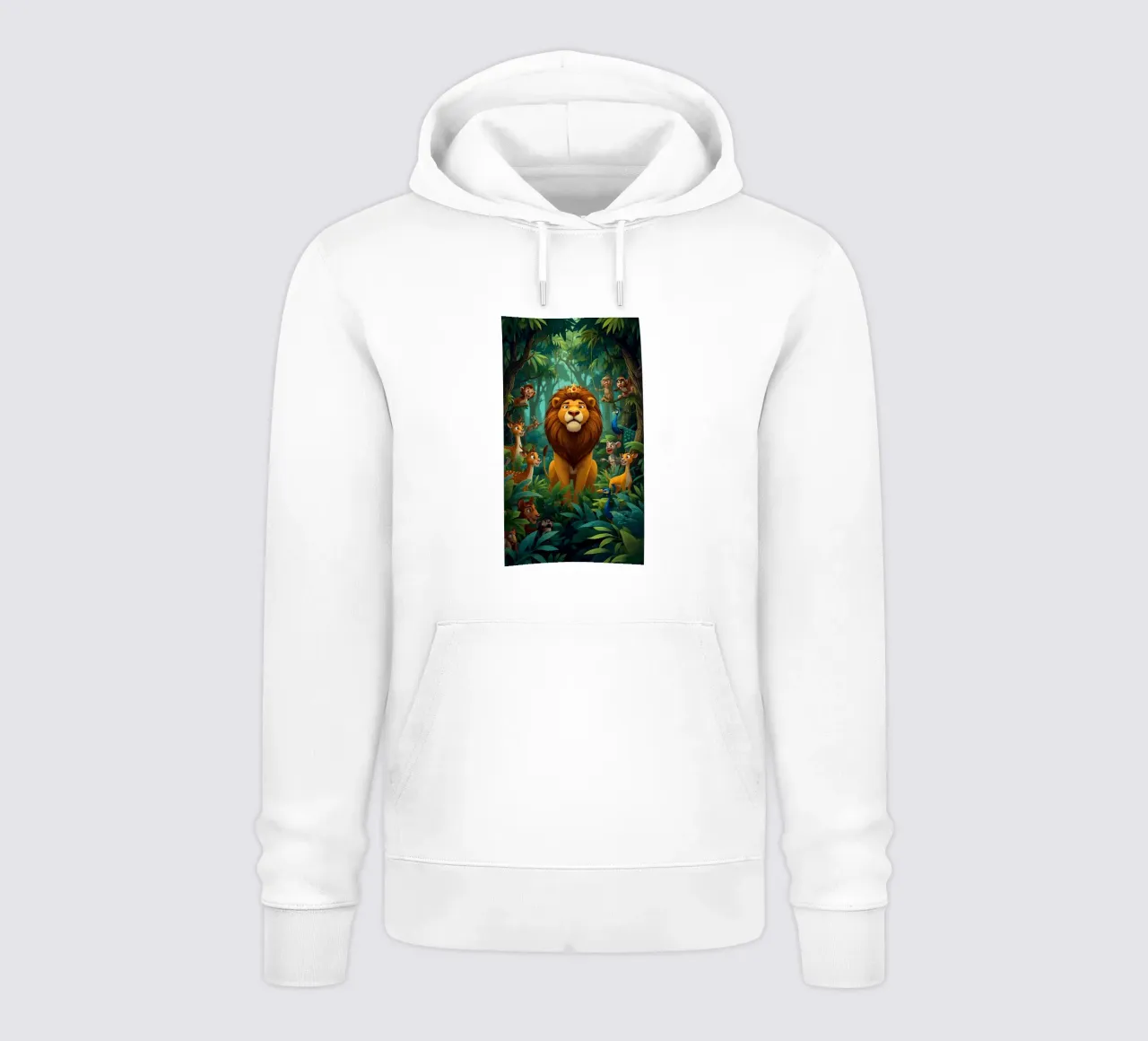 Lion in a Beautiful Forest felpa con cappuccio da Jeff Studio