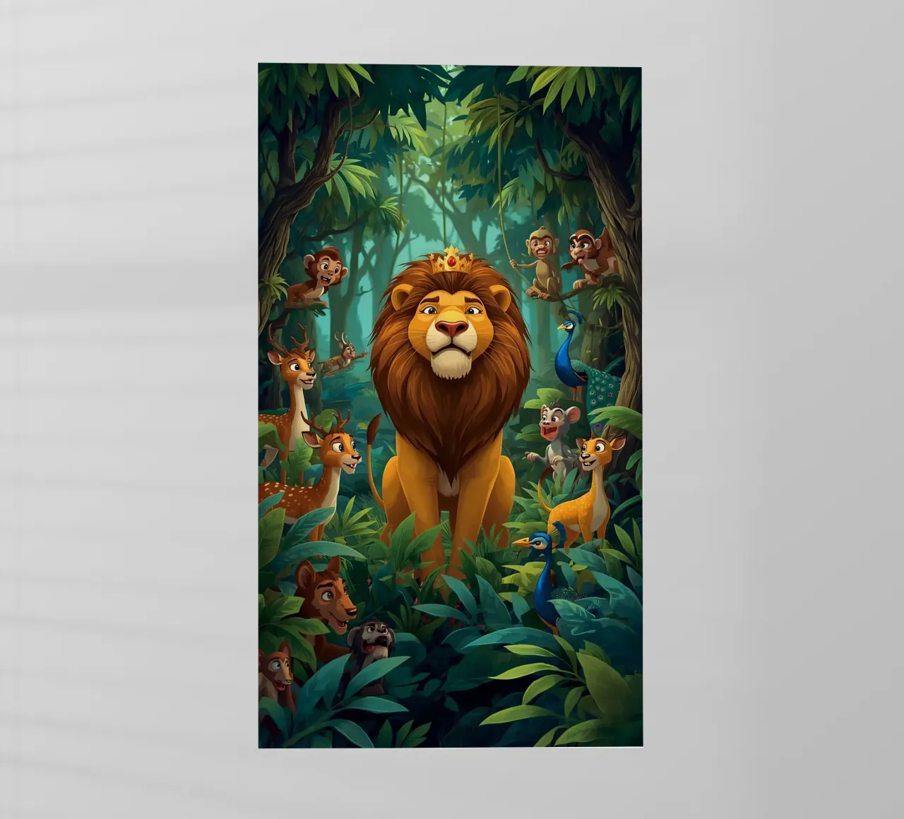 Lion in a Beautiful Forest pellicola backlit da Jeff Studio