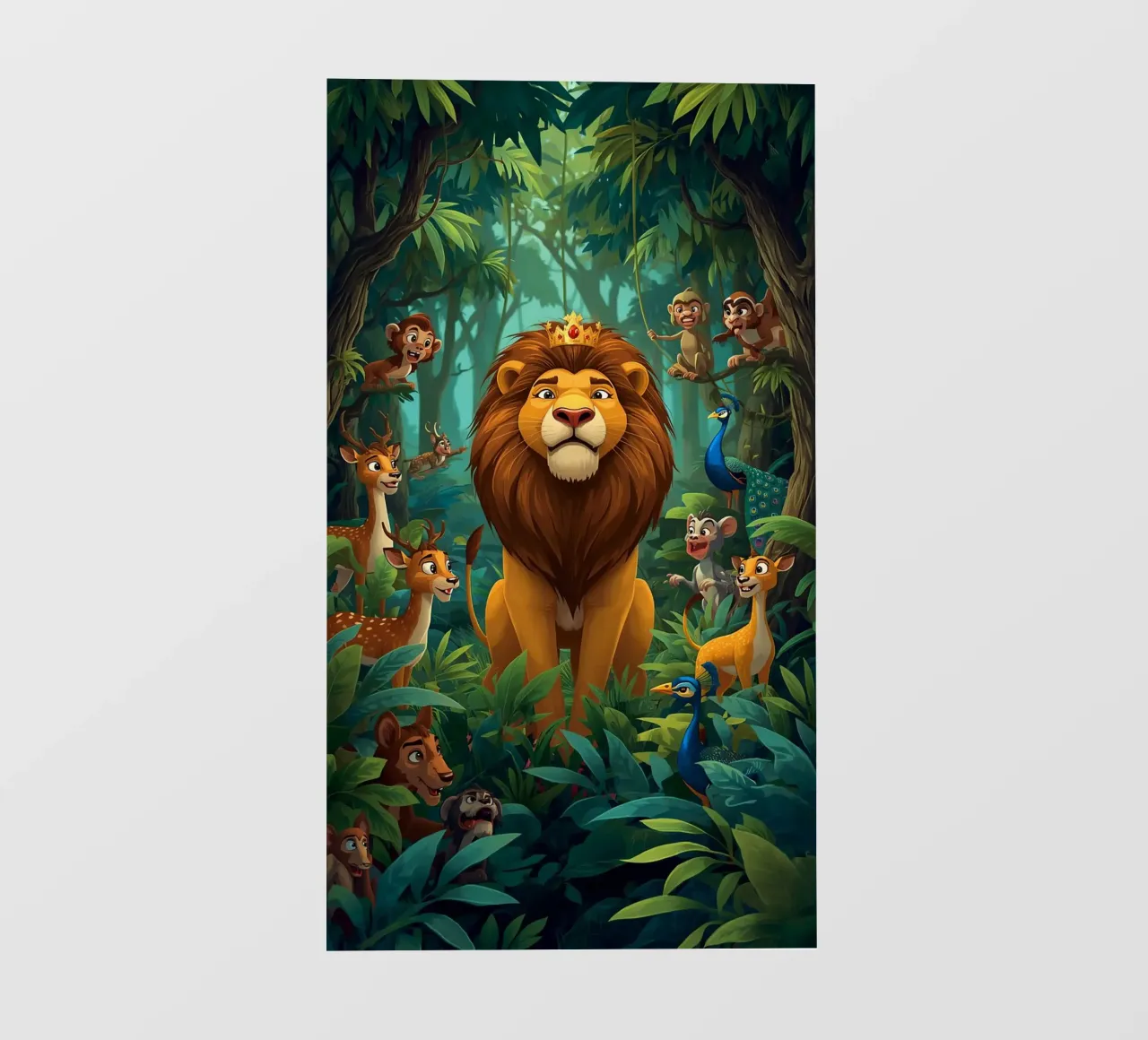 Lion in a Beautiful Forest pellicola backlit da Jeff Studio