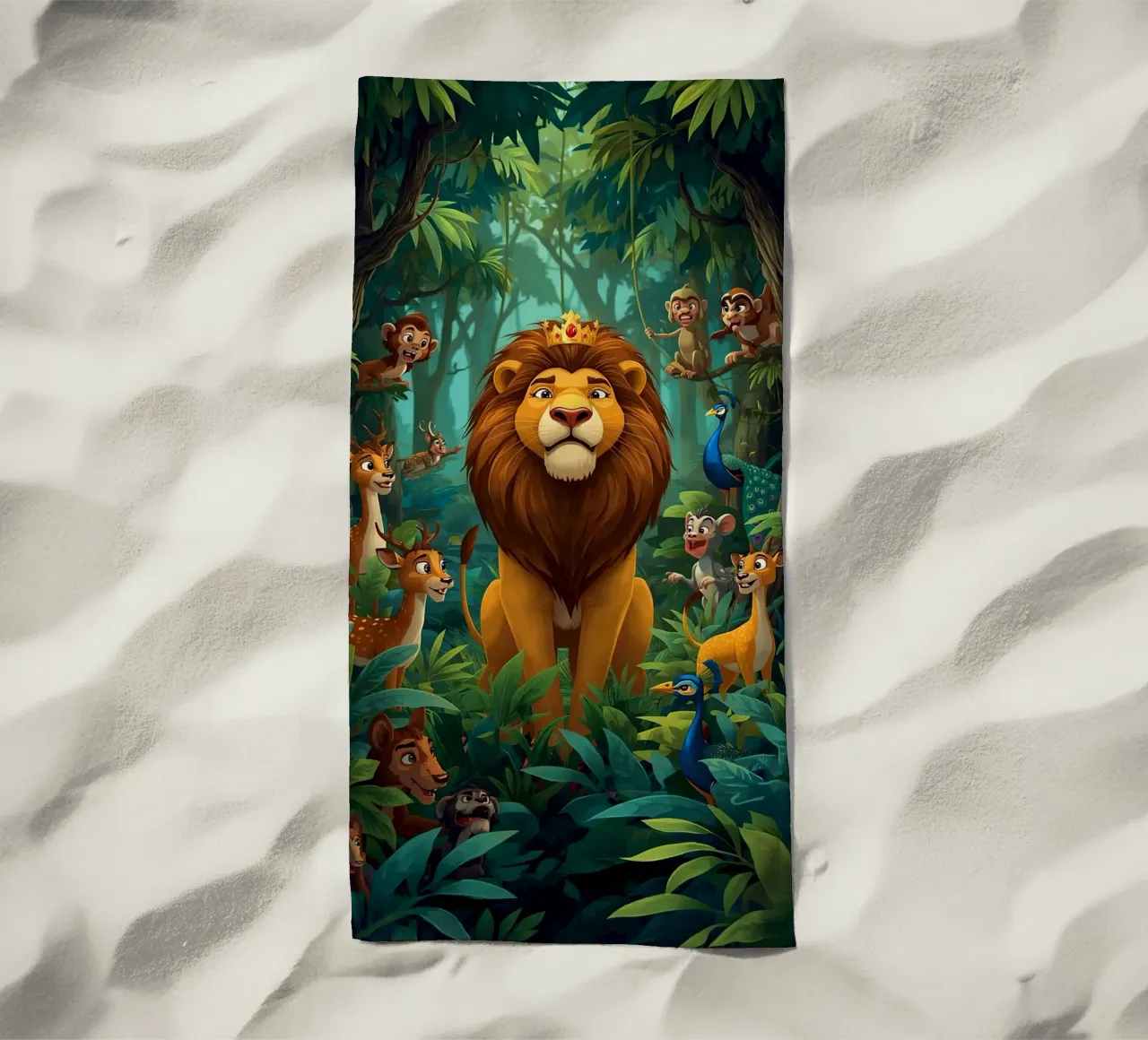 Lion in a Beautiful Forest telo mare da Jeff Studio
