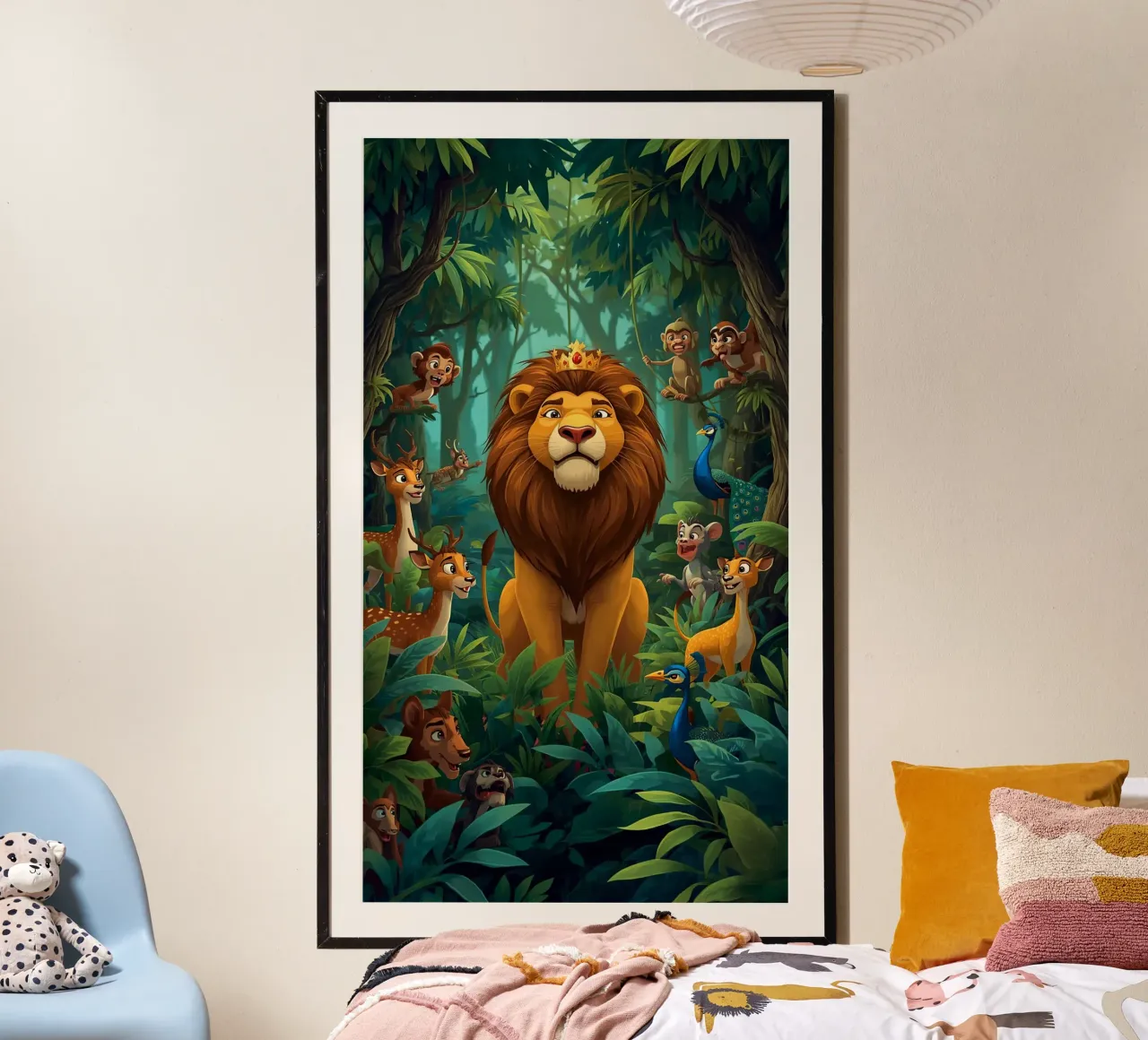 Lion in a Beautiful Forest poster da Jeff Studio
