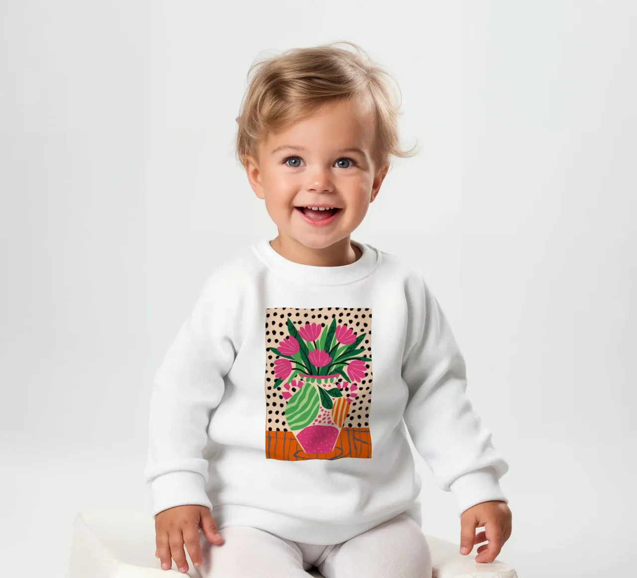 Vaso Pink Bloom felpa neonato da Irish Strokes