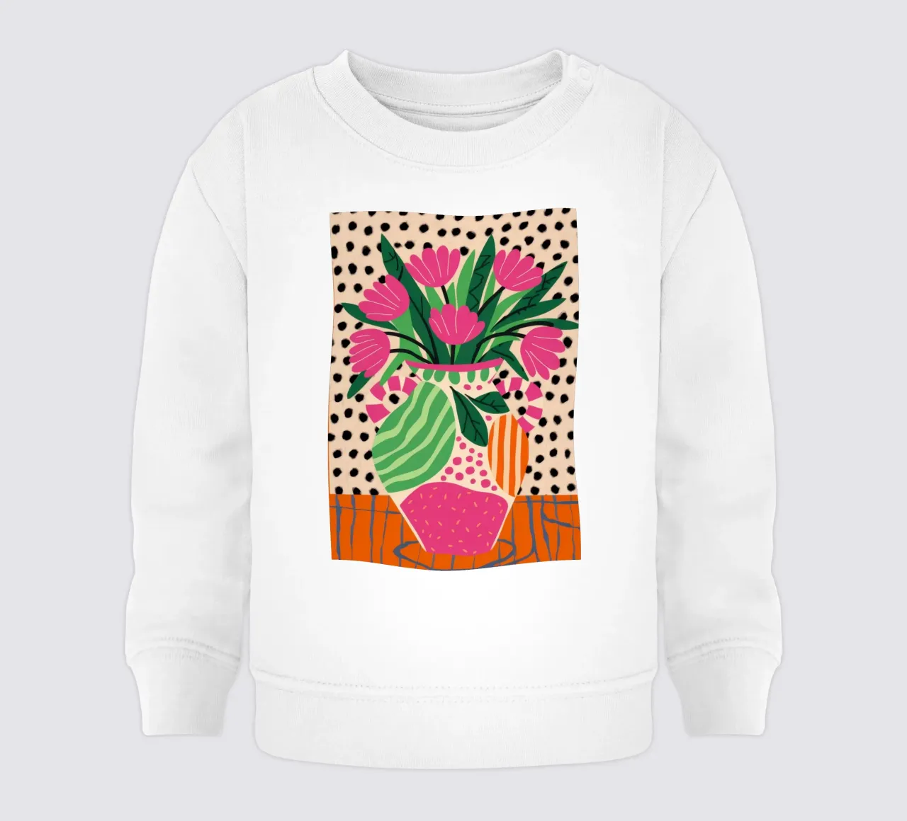 Vaso Pink Bloom felpa neonato da Irish Strokes