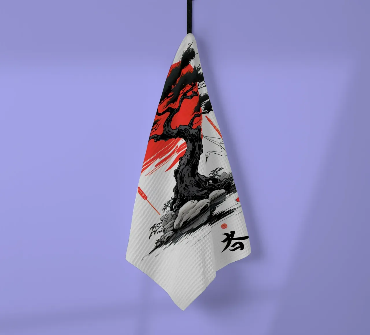 Japanese Style Crane and Tree canovaccio da cucina da Jeff Studio
