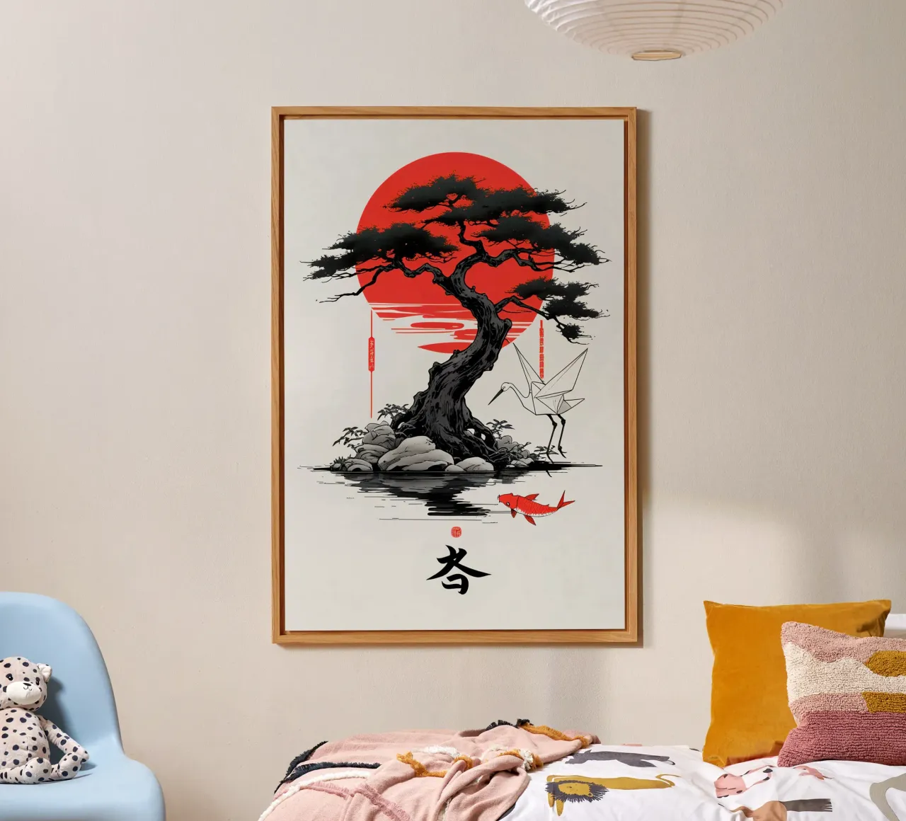 Japanese Style Crane and Tree alluminio dibond da Jeff Studio