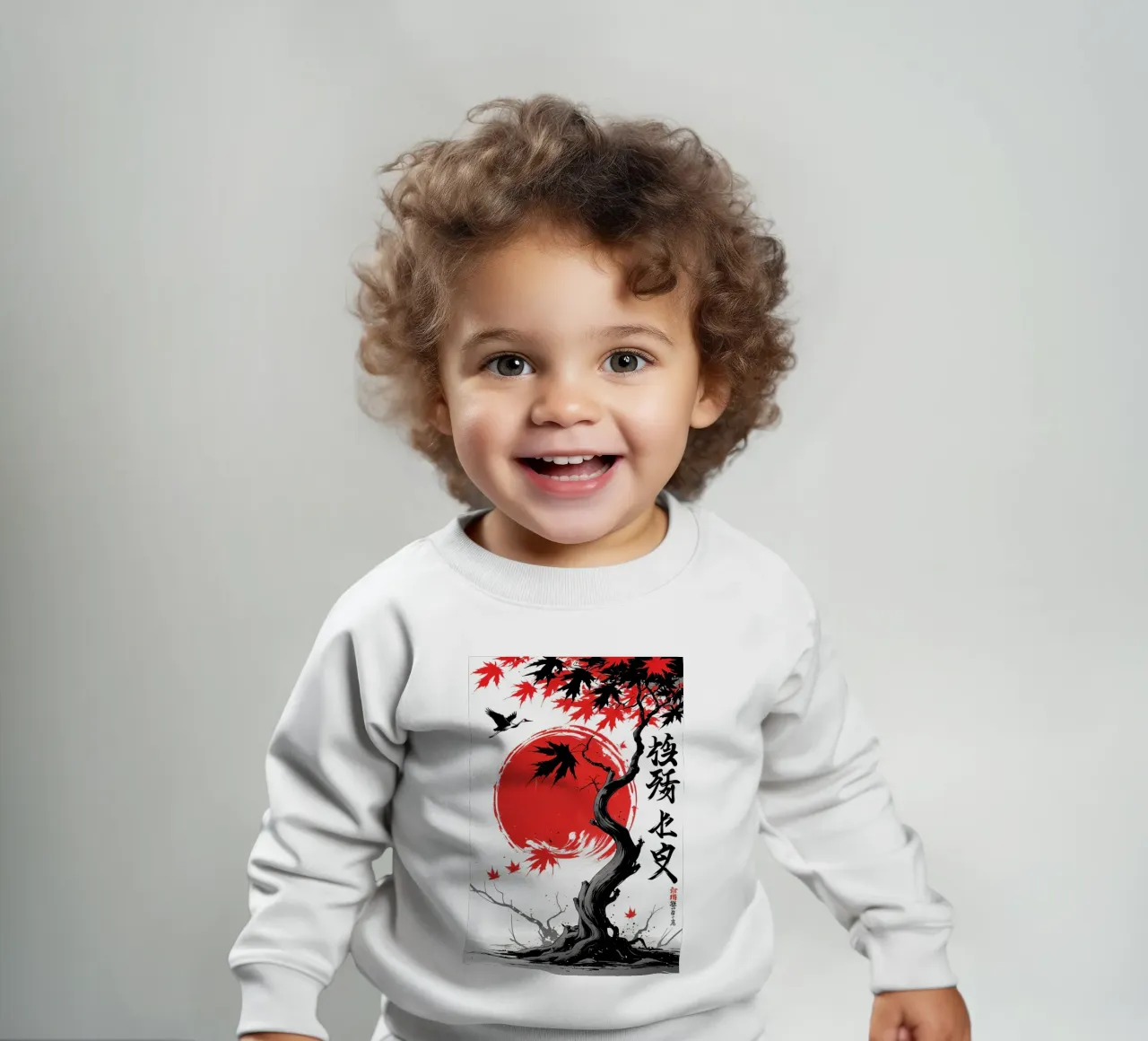 Japanese Style Crane and Tree felpa neonato da Jeff Studio