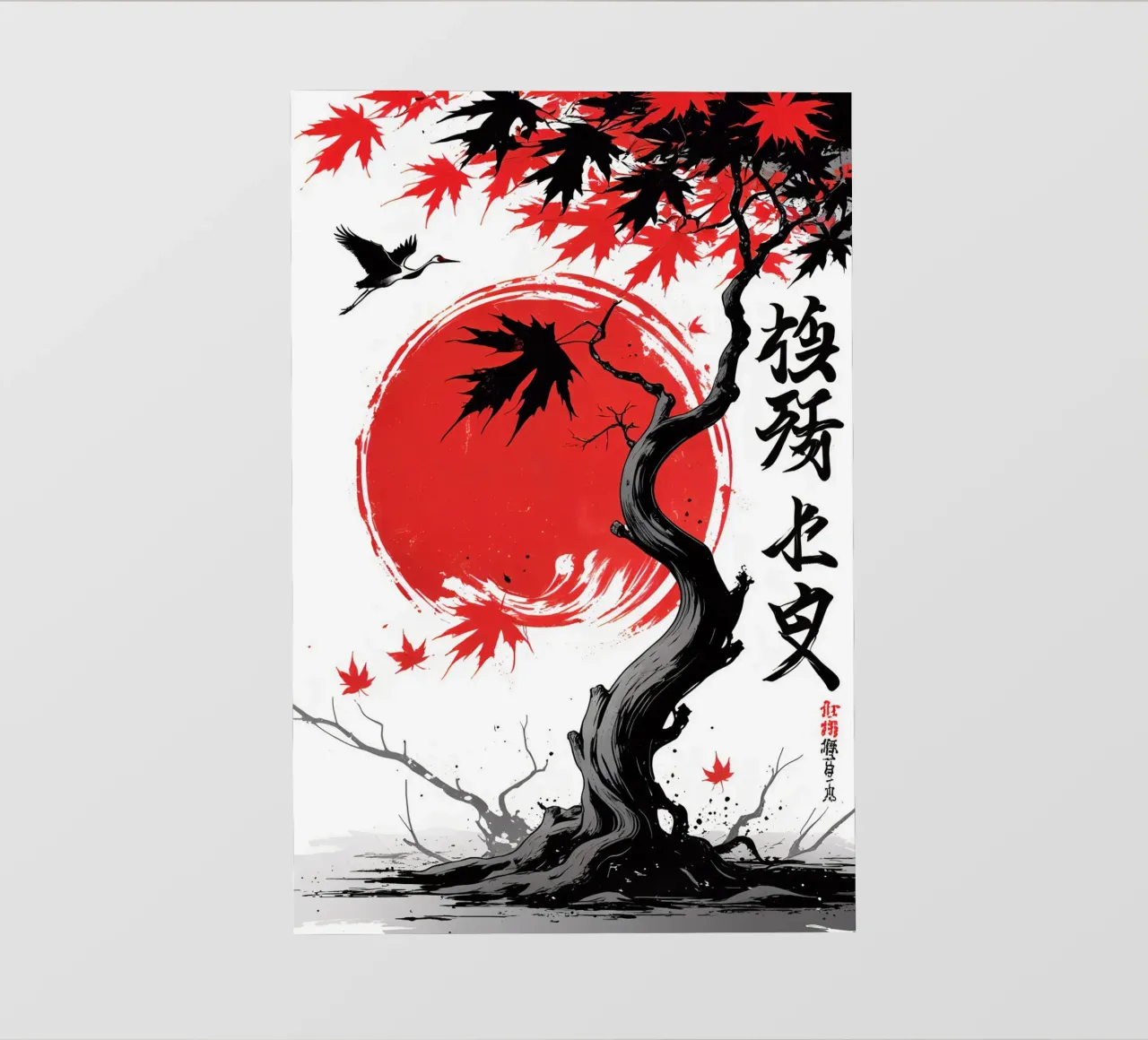 Japanese Style Crane and Tree pellicola backlit da Jeff Studio