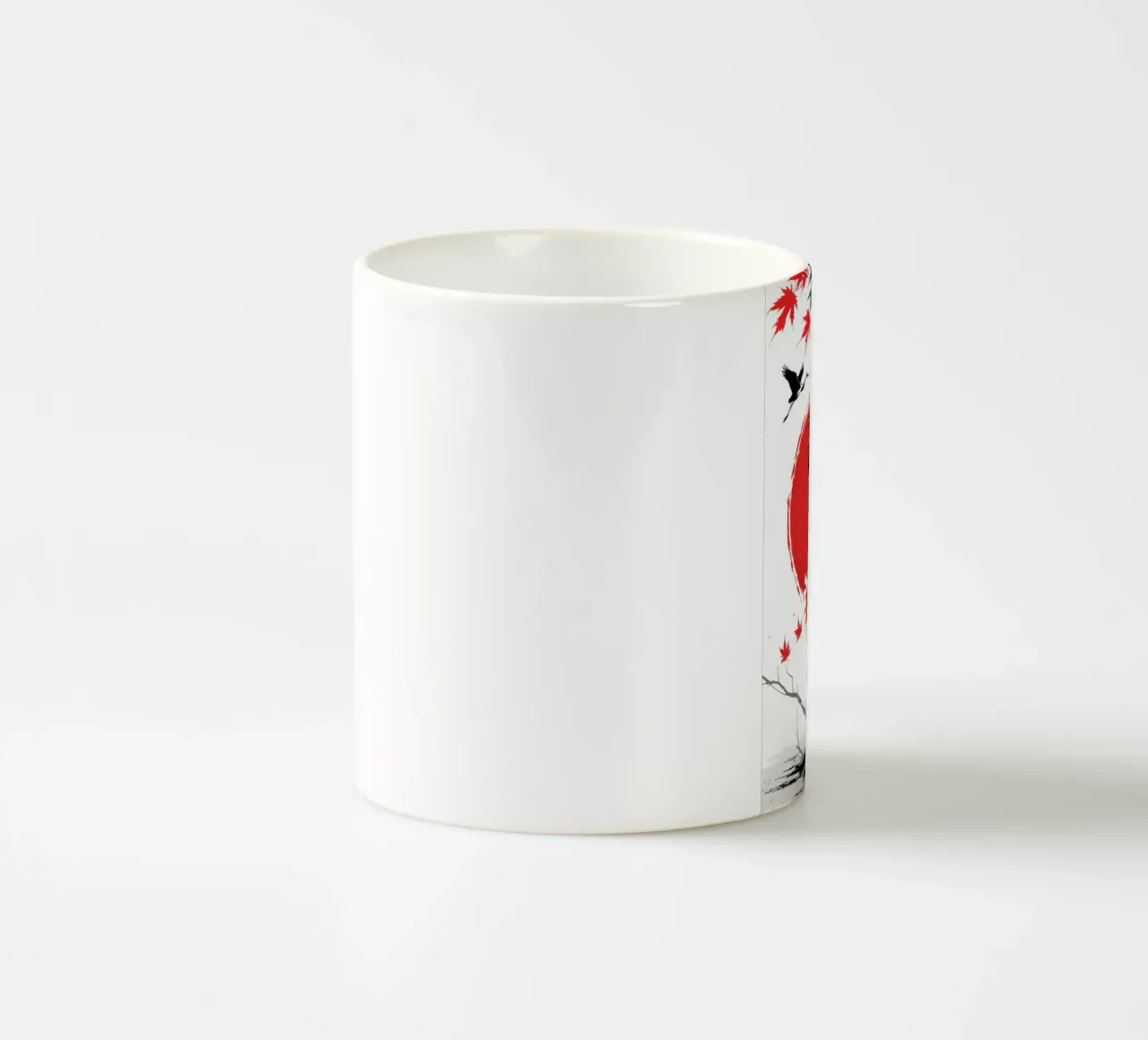 Japanese Style Crane and Tree tazza in ceramica da Jeff Studio