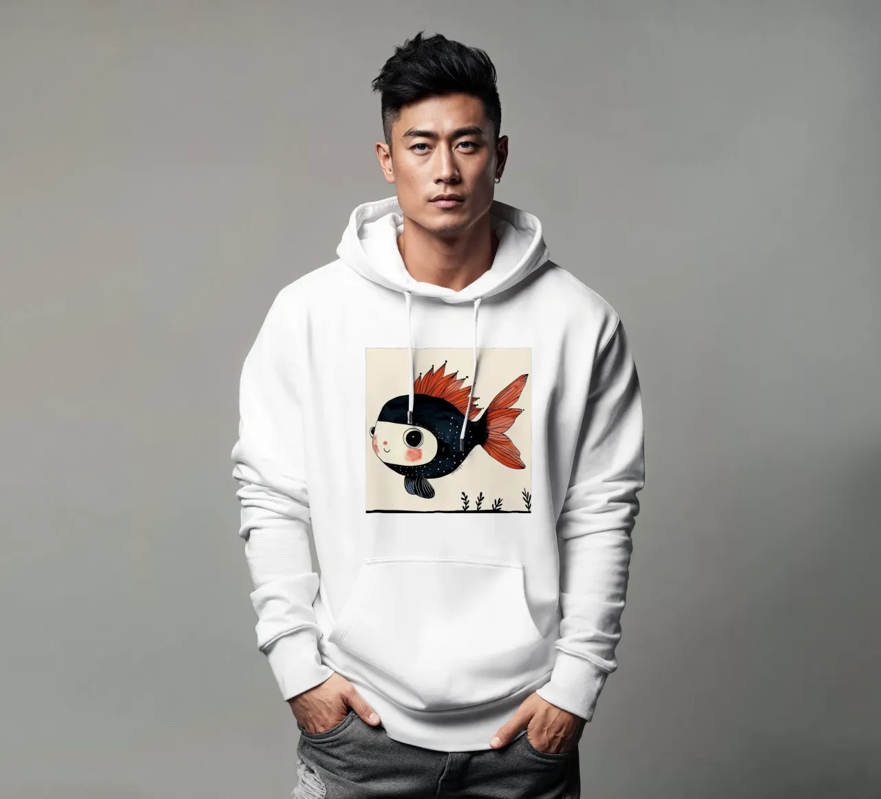 Pesce allegro felpa con cappuccio da DaarbyN