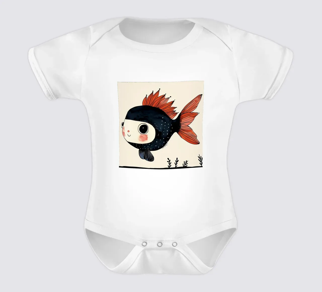 Pesce allegro body neonato maniche corte da DaarbyN