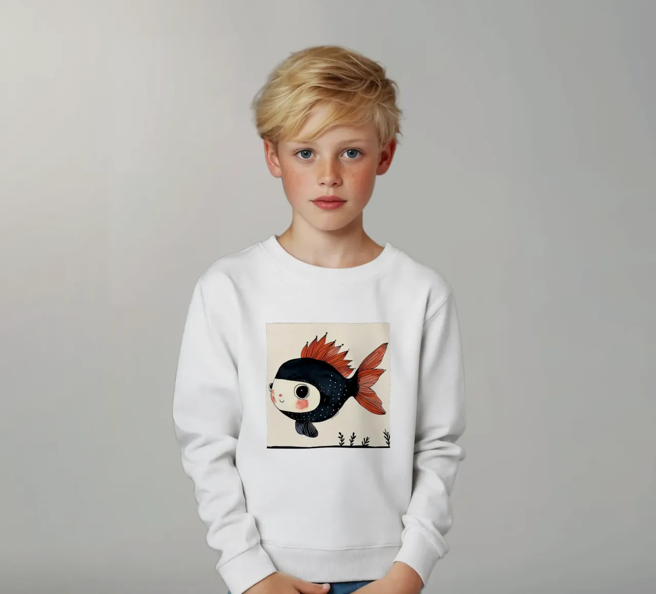 Pesce allegro felpa bambino da DaarbyN