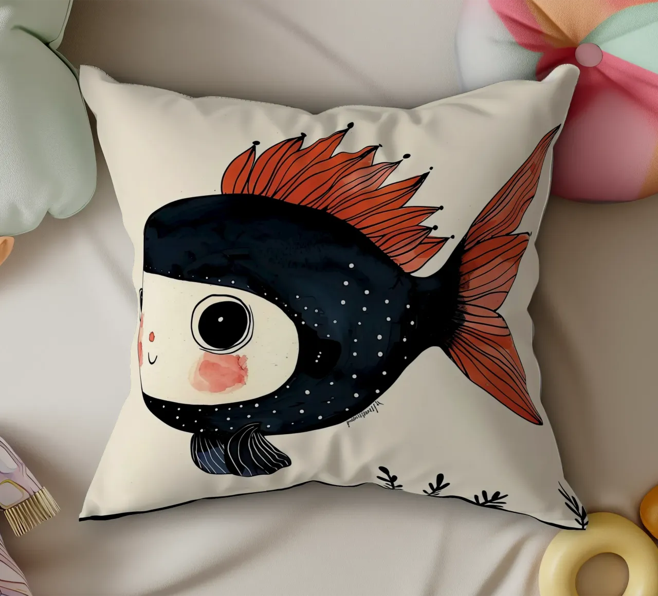 Pesce allegro cuscino da DaarbyN
