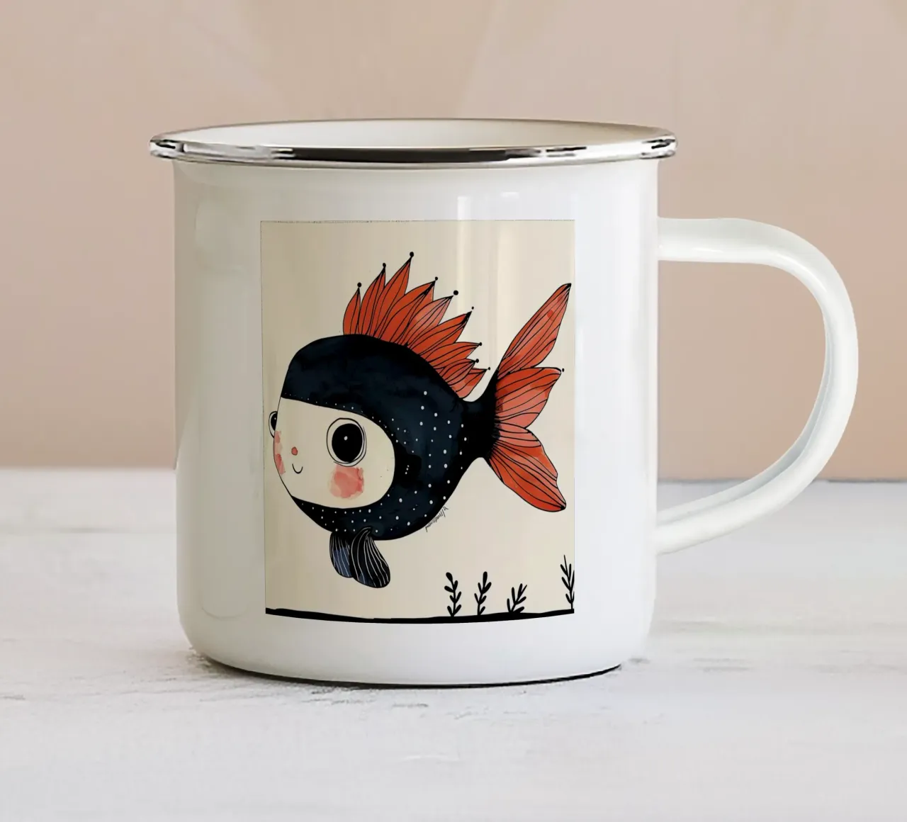 Pesce allegro tazza in smalto da DaarbyN
