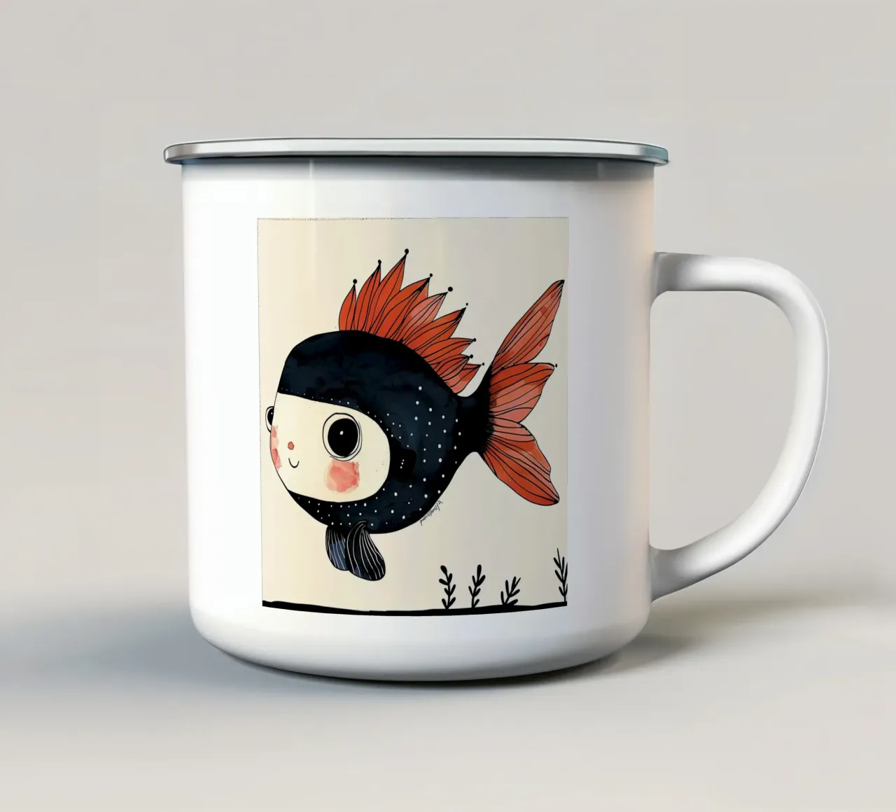 Pesce allegro tazza in smalto da DaarbyN