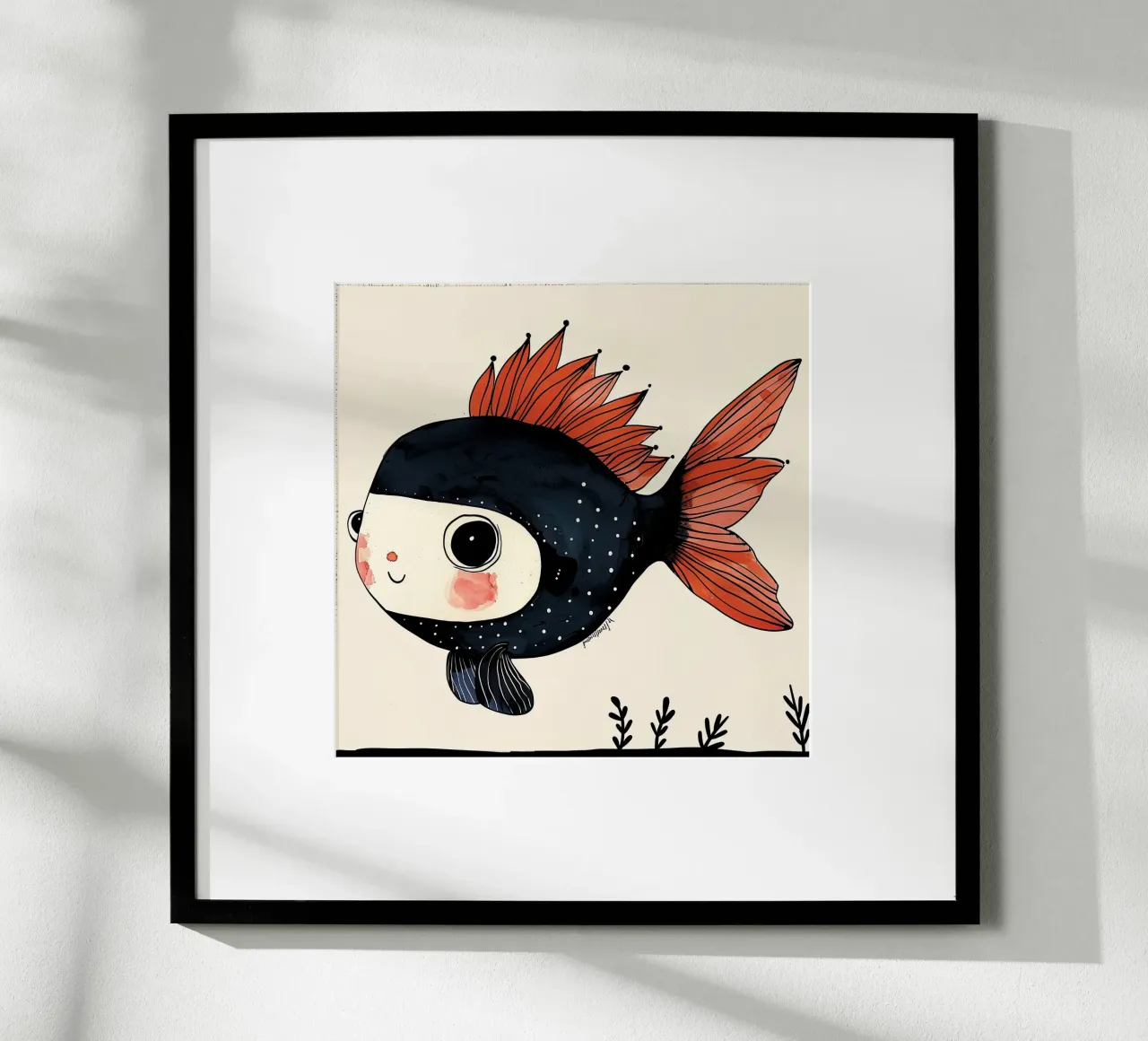 Pesce allegro poster con telaio in plastica da DaarbyN