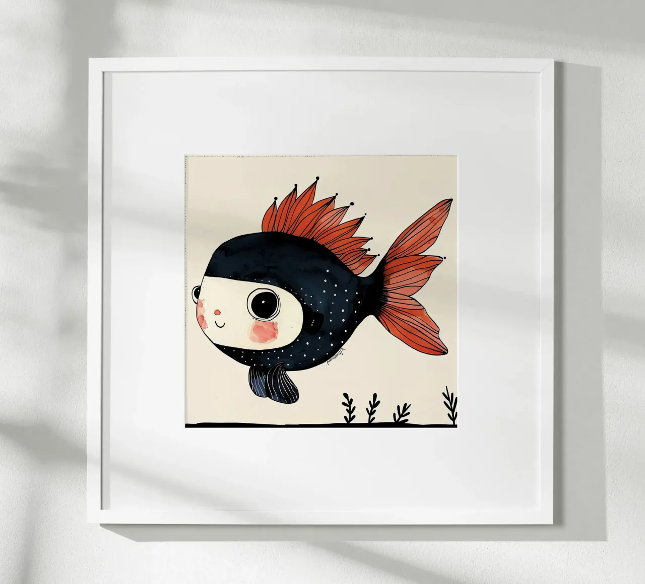 Pesce allegro poster con telaio in plastica da DaarbyN