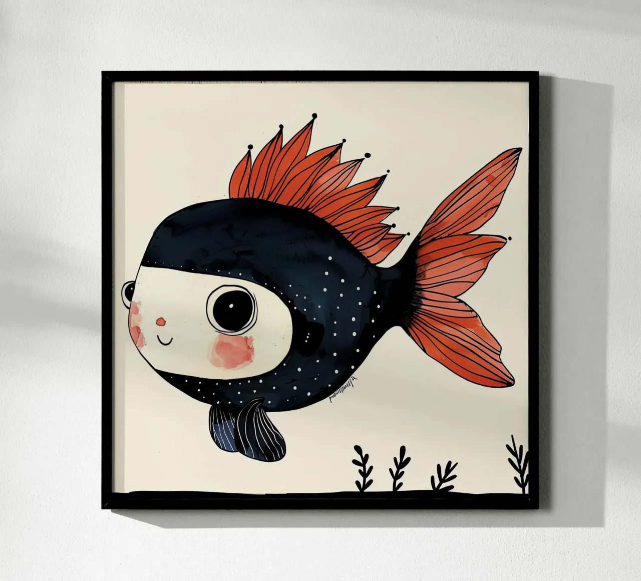 Pesce allegro poster con telaio in plastica da DaarbyN