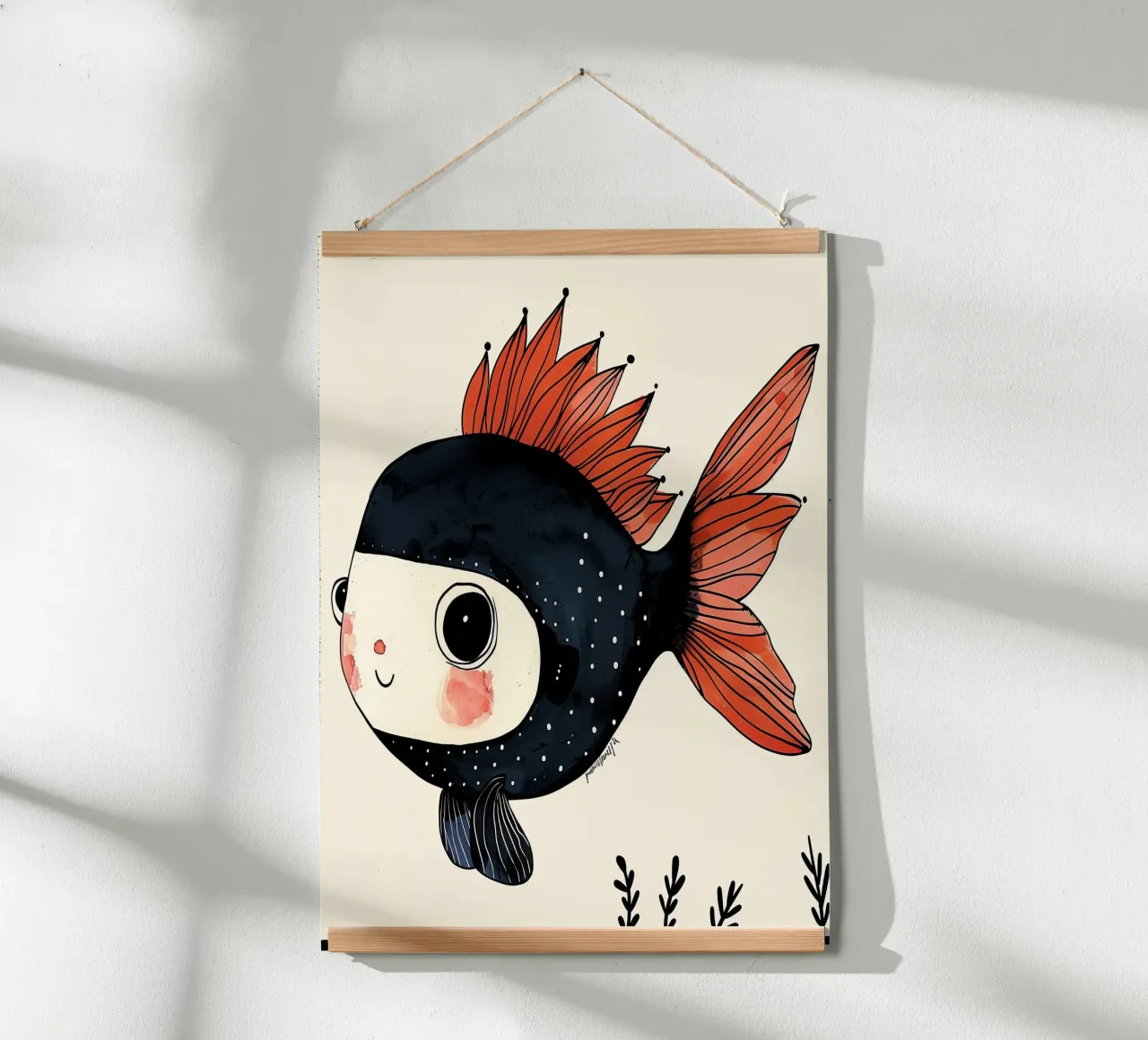 Pesce allegro poster con telaio in plastica da DaarbyN