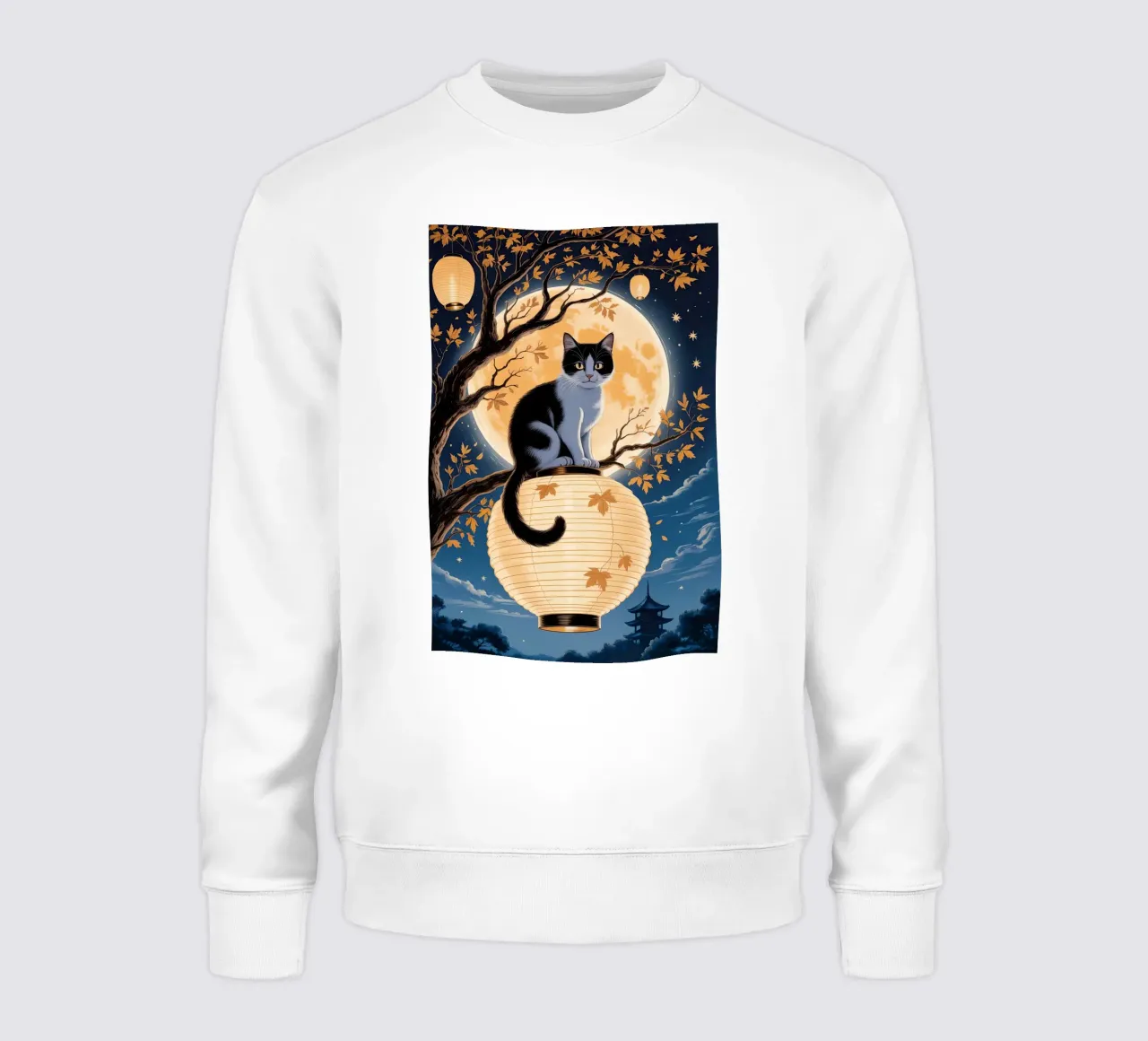 Cute Cat in Moonlight felpa da Jeff Studio