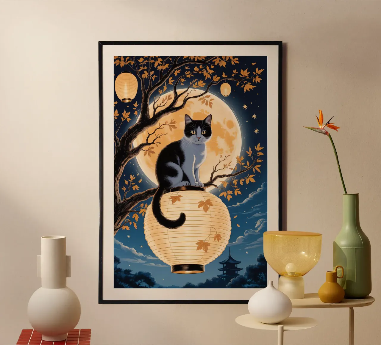 Cute Cat in Moonlight poster da Jeff Studio
