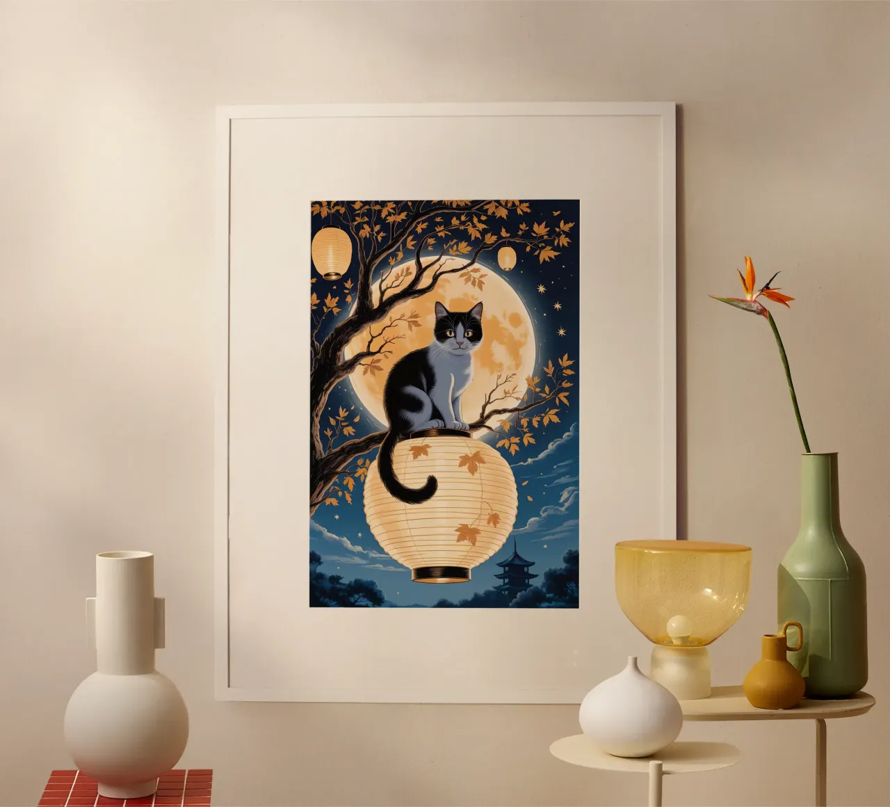 Cute Cat in Moonlight poster da Jeff Studio