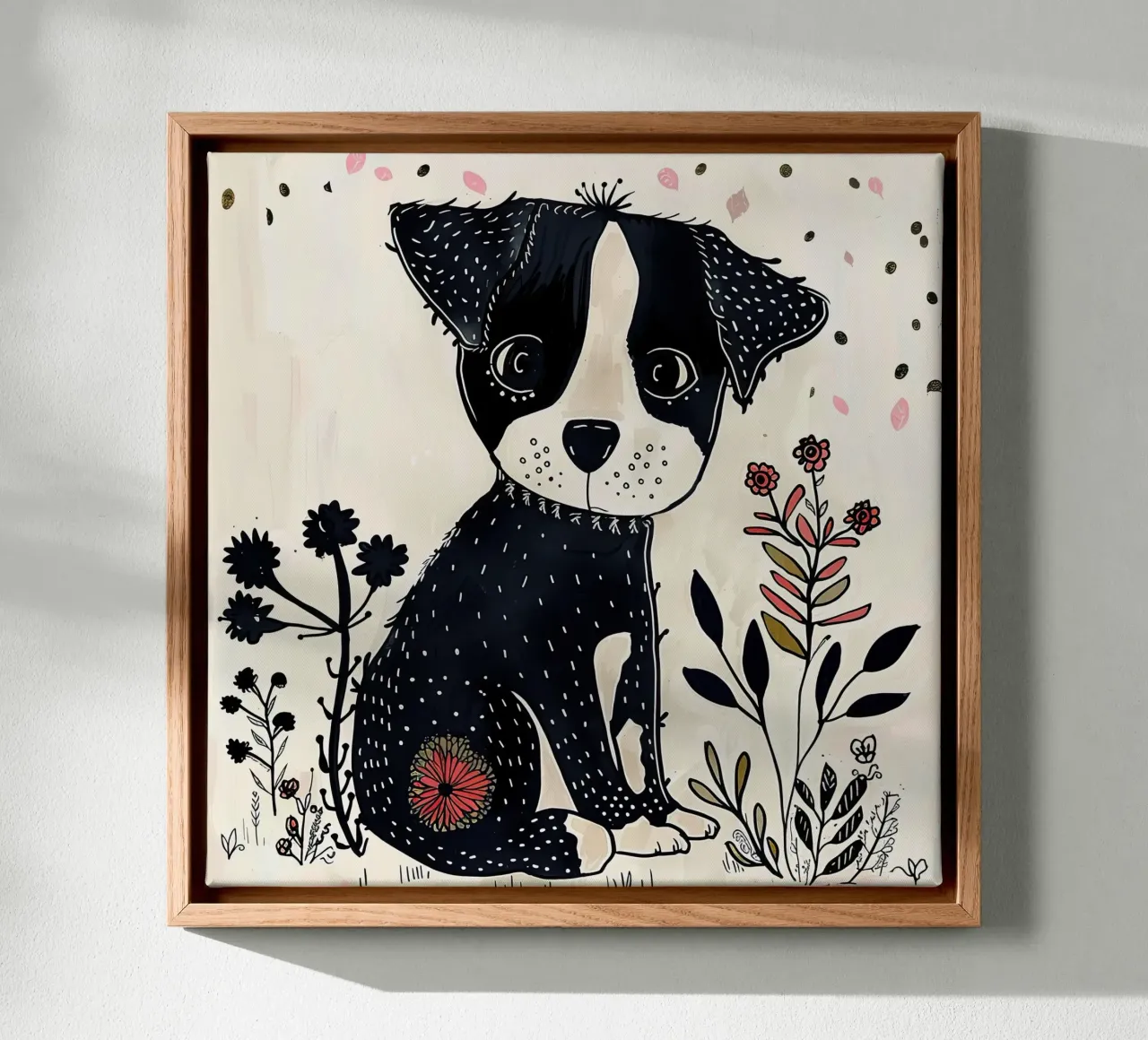 Gevlekte puppy canvas met Baklijst van DaarbyN