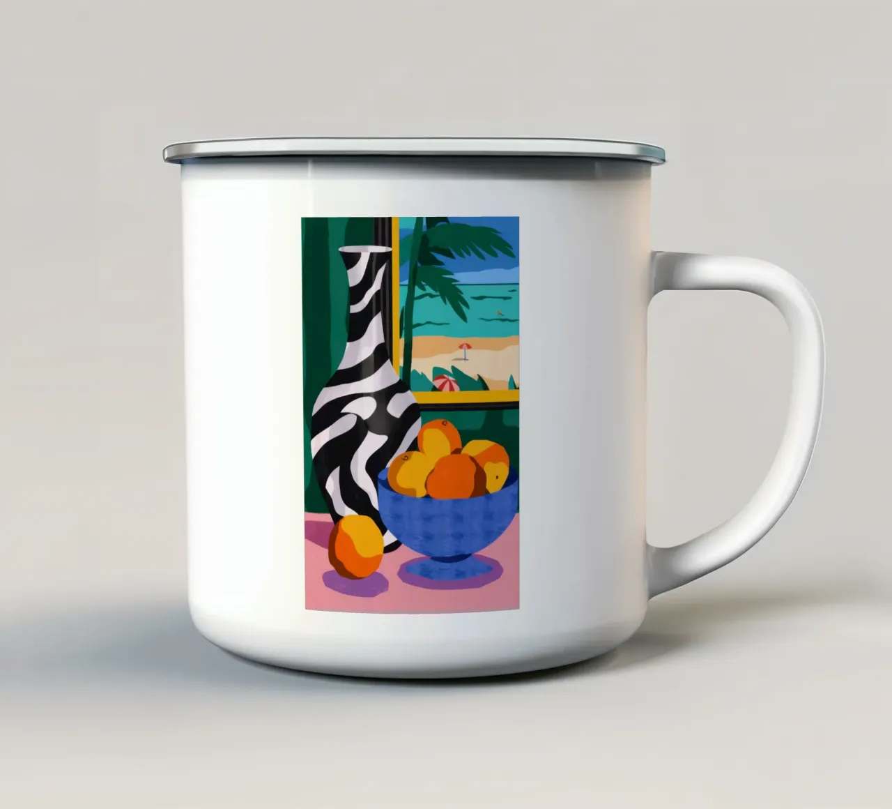 Finestra con arance tazza in smalto da Irish Strokes