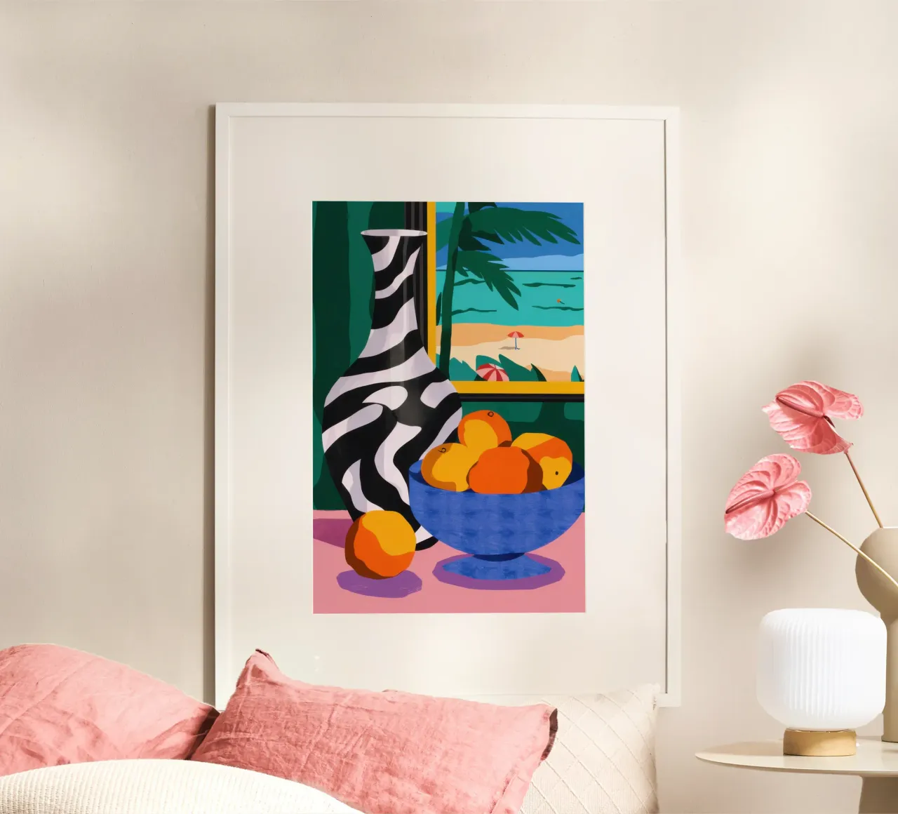 Window with Oranges poster by Irish Strokes