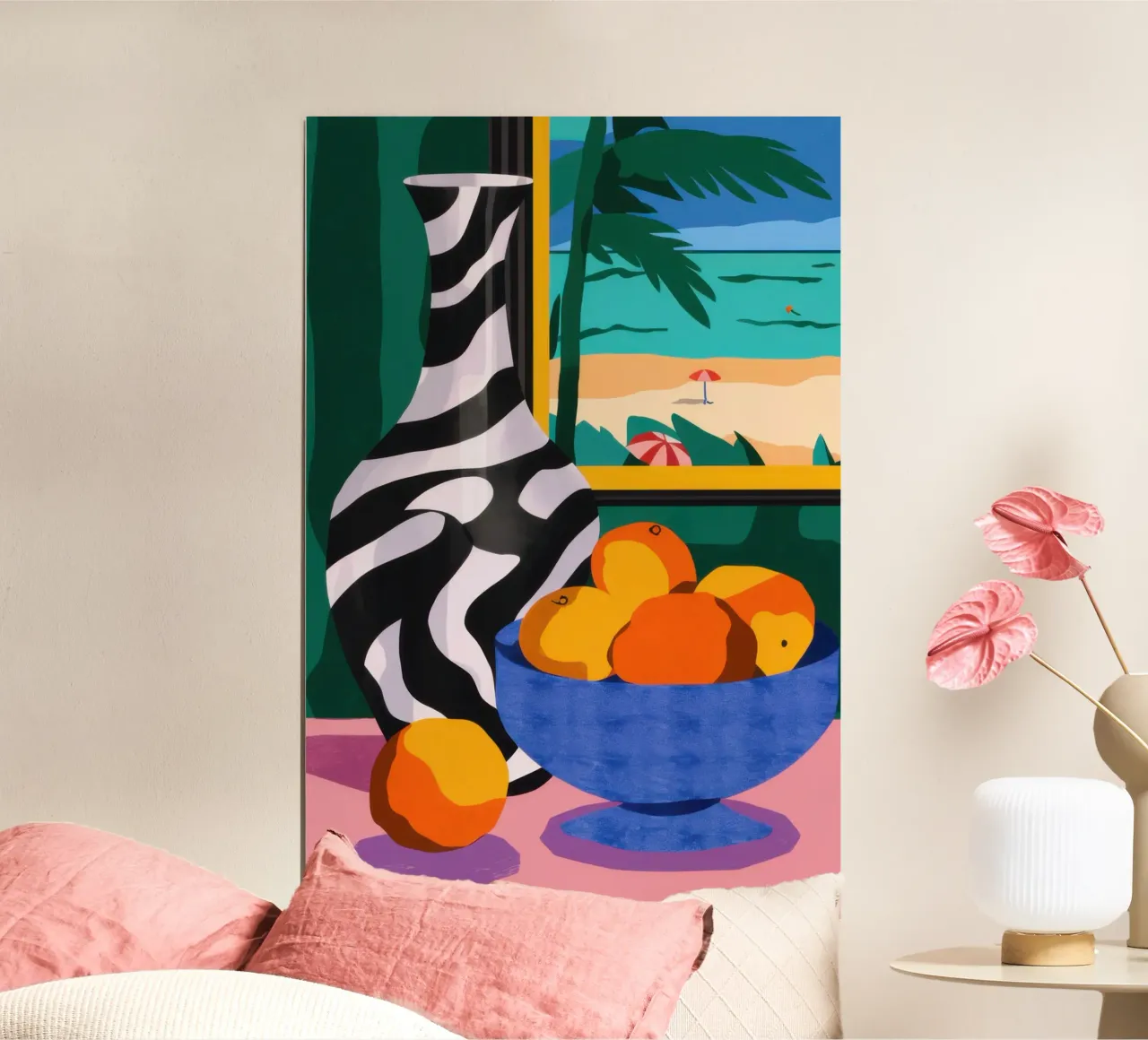 Window with Oranges poster by Irish Strokes