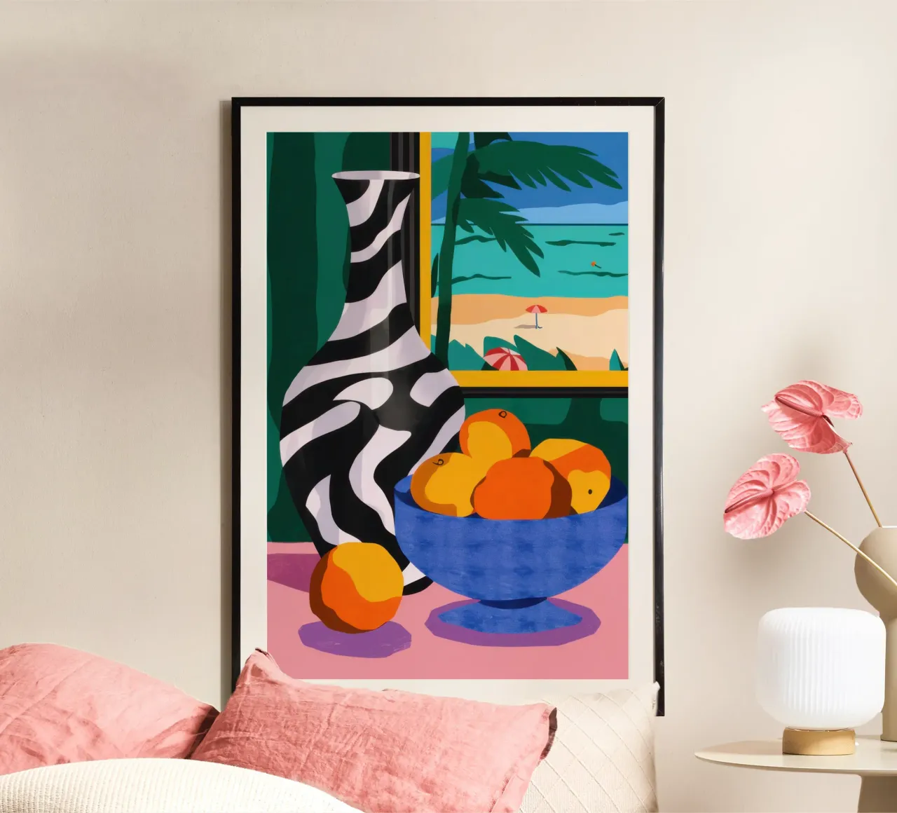 Window with Oranges poster by Irish Strokes