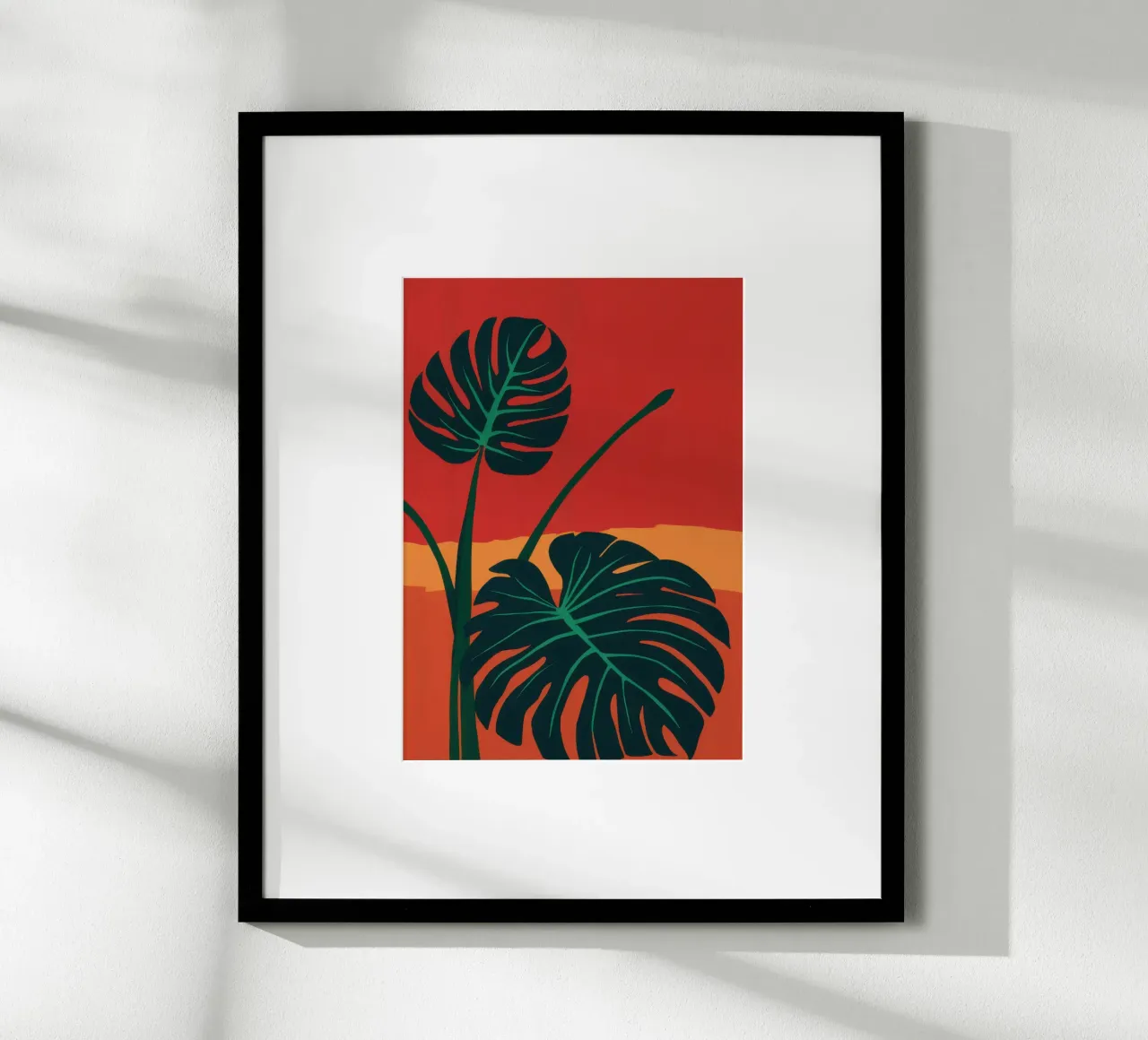 Monstera in rosso poster da Luna Aura