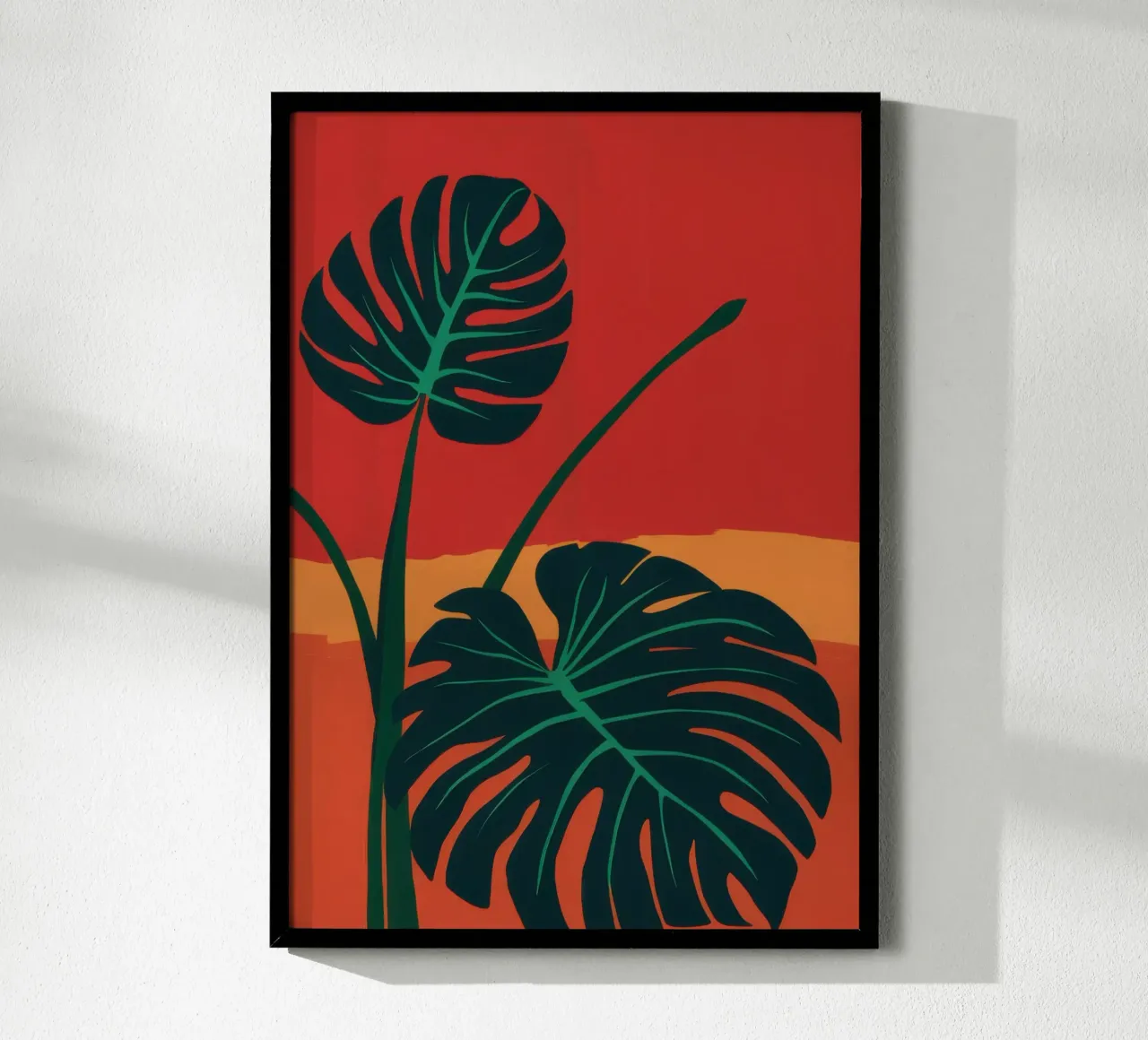 Monstera in rosso poster da Luna Aura