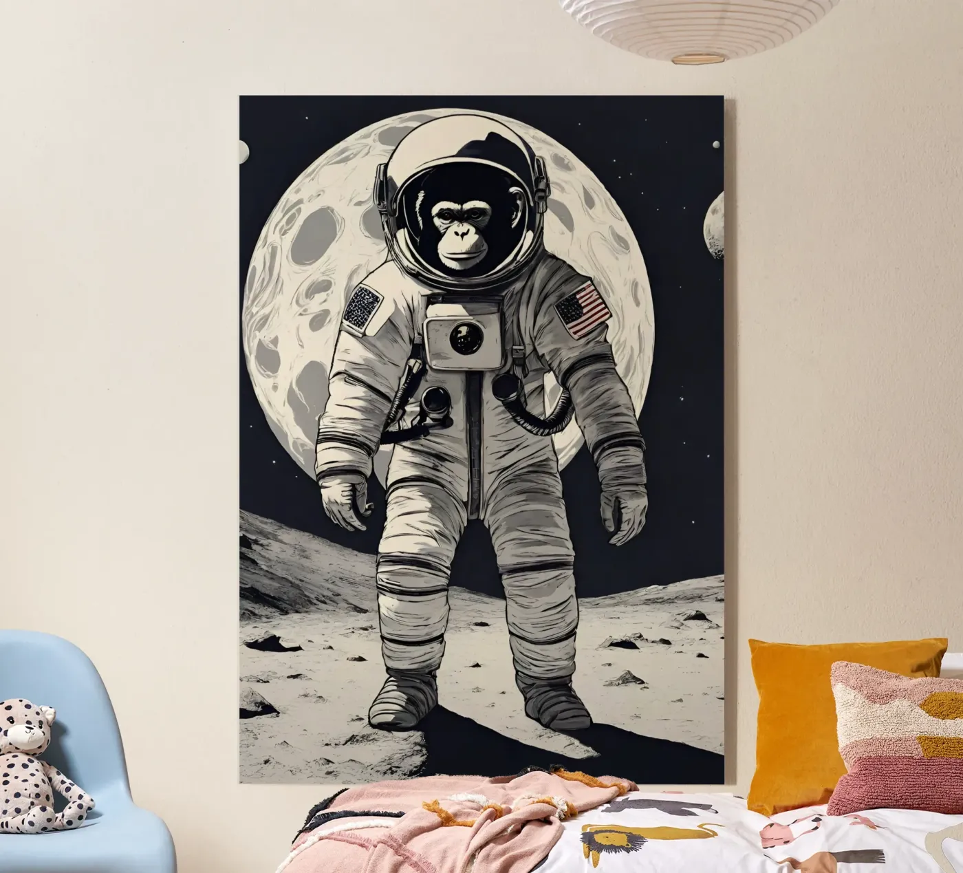 Schimpanse im All plexiglass da Poster Dreams
