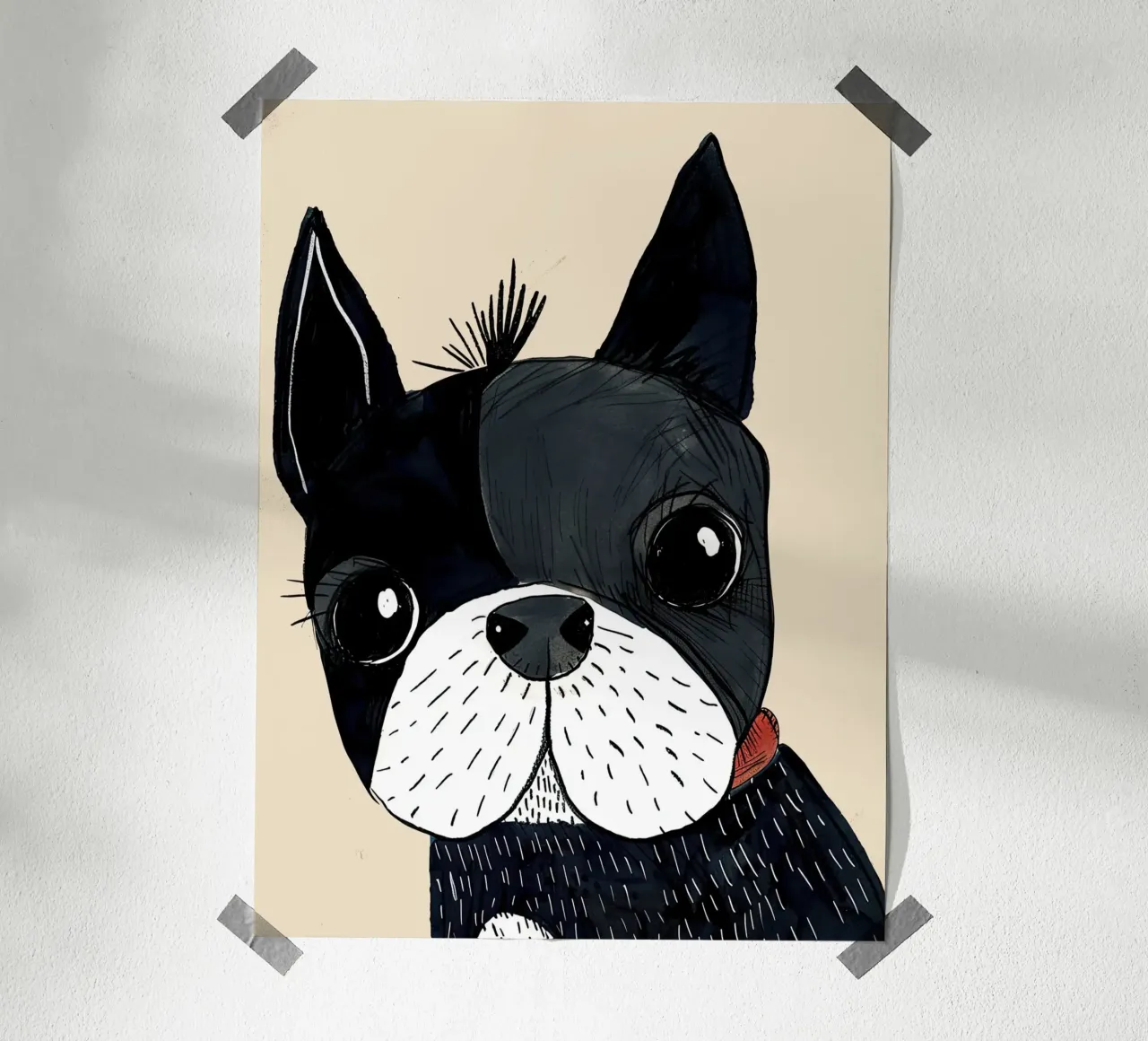 Cucciolo curioso poster con telaio in alluminio da DaarbyN