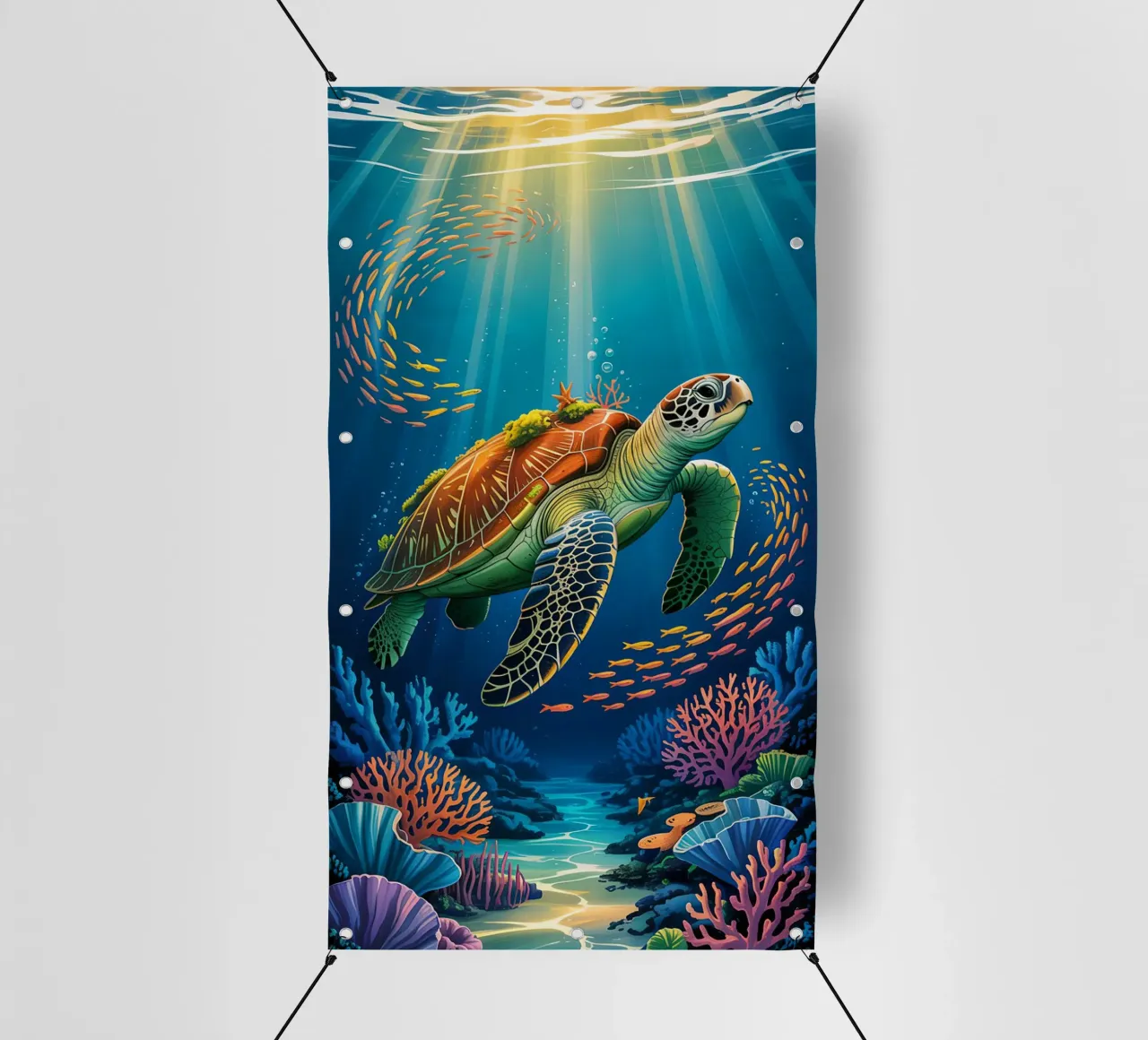 Turtle in a Beautiful Sea telo in pvc da Jeff Studio