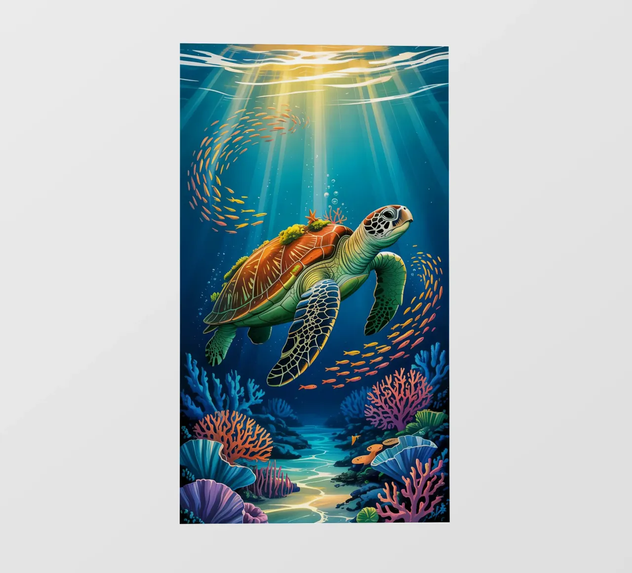 Turtle in a Beautiful Sea telo in pvc da Jeff Studio